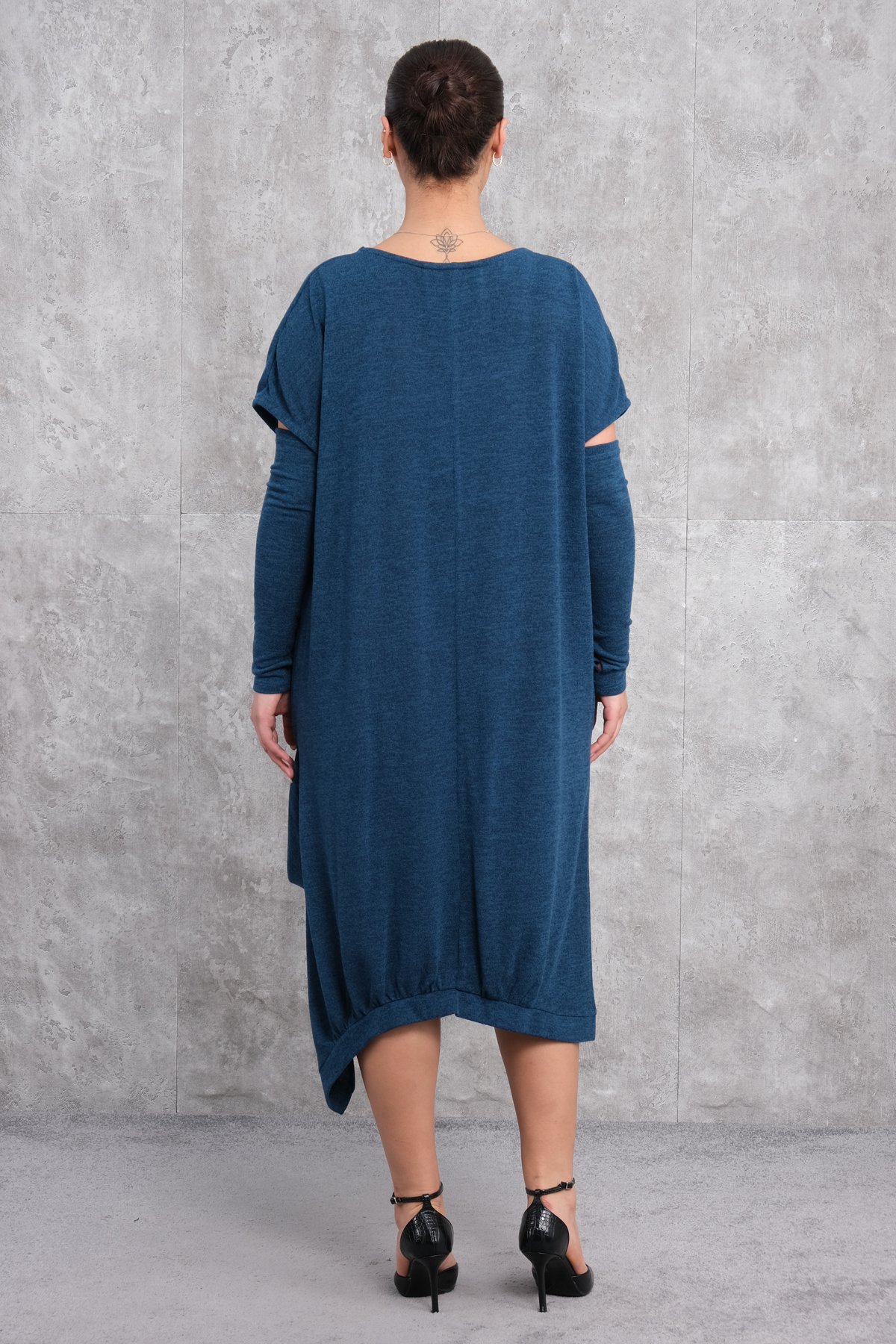 Plus Size Dress-Petrol Green