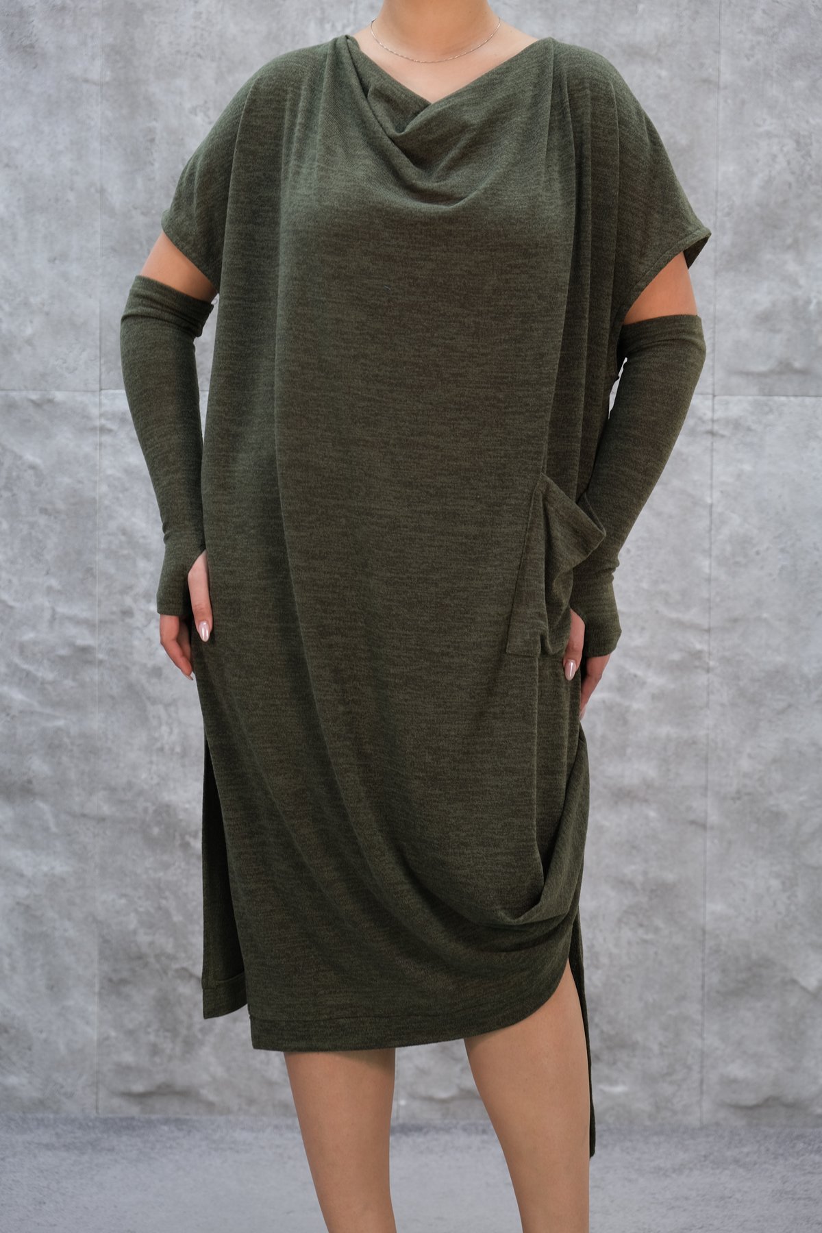 Plus Size Dress-Khaki