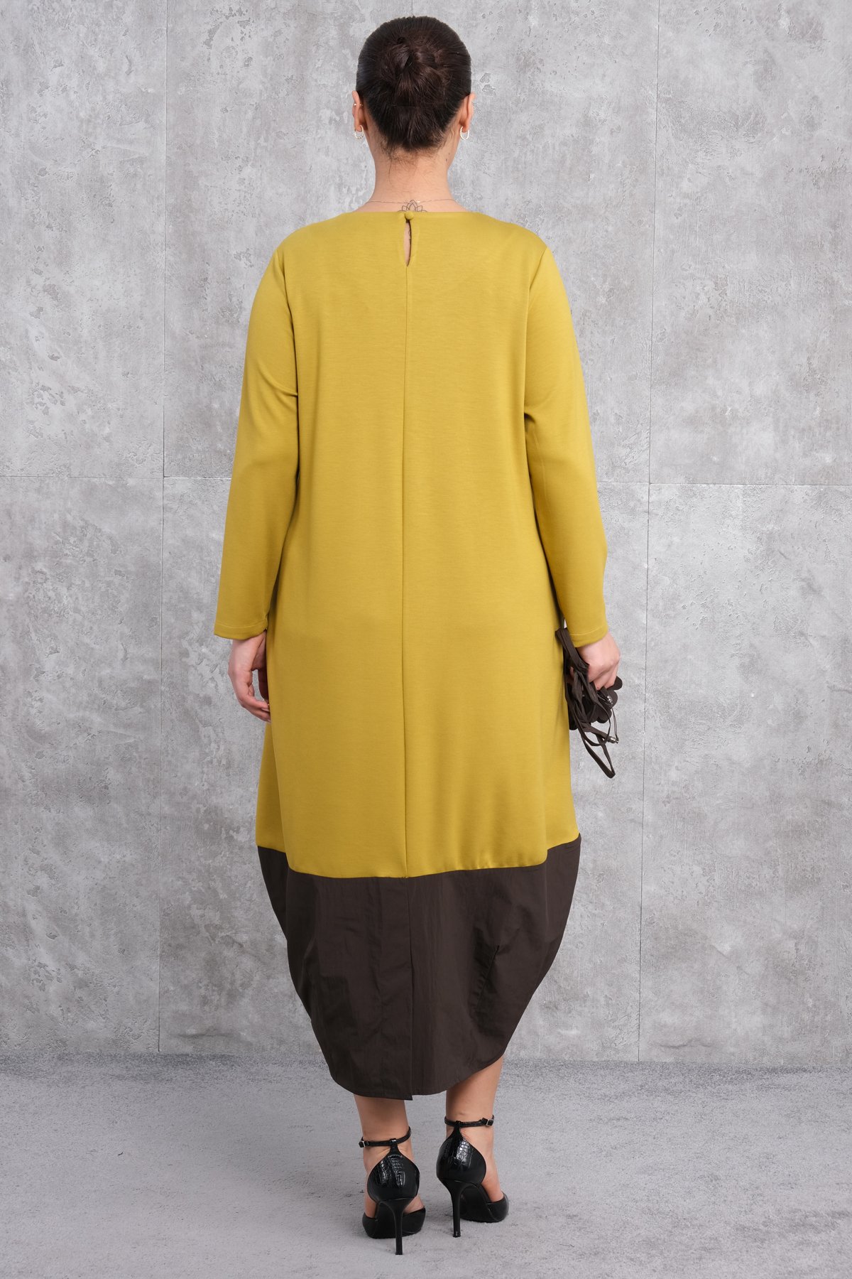Plus Size Dress-Mustard