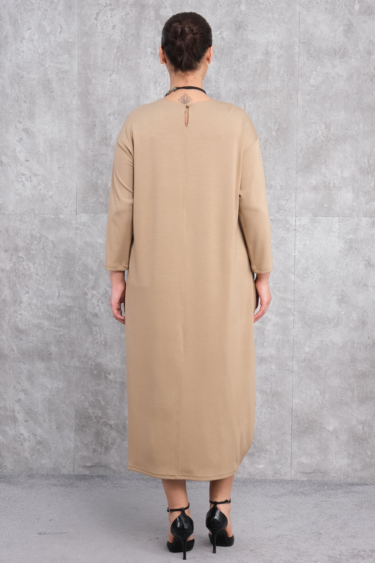 Plus Size Dress-Beige