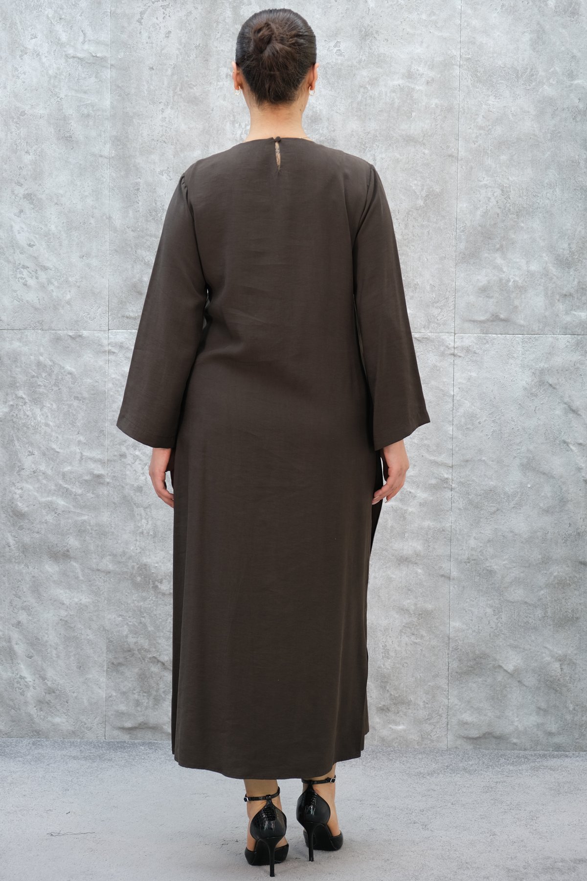 Plus Size Dress-Brown