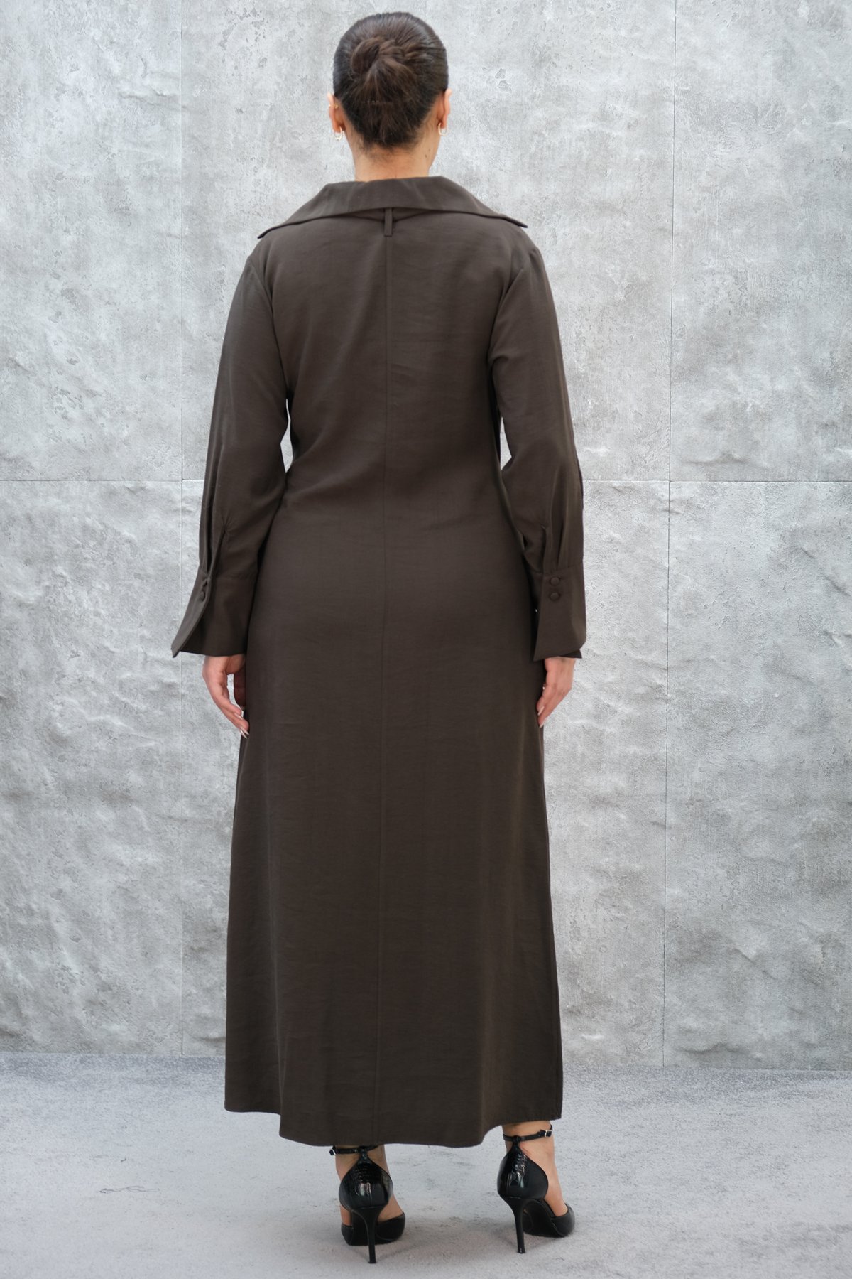 Plus Size Dress-Brown