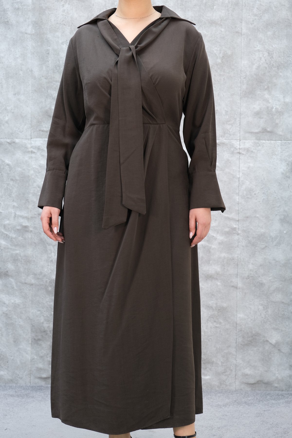 Plus Size Dress-Brown
