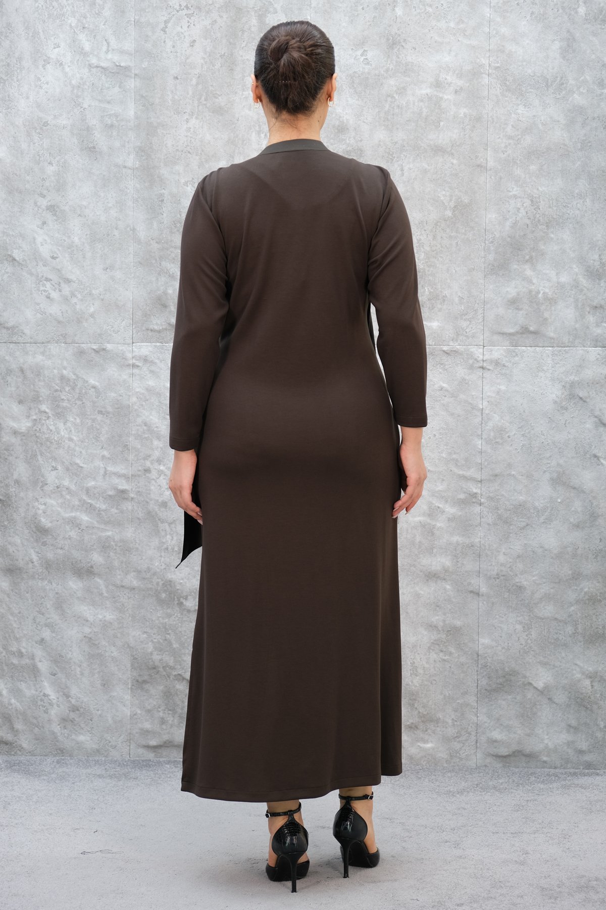 Plus Size Dress-Brown