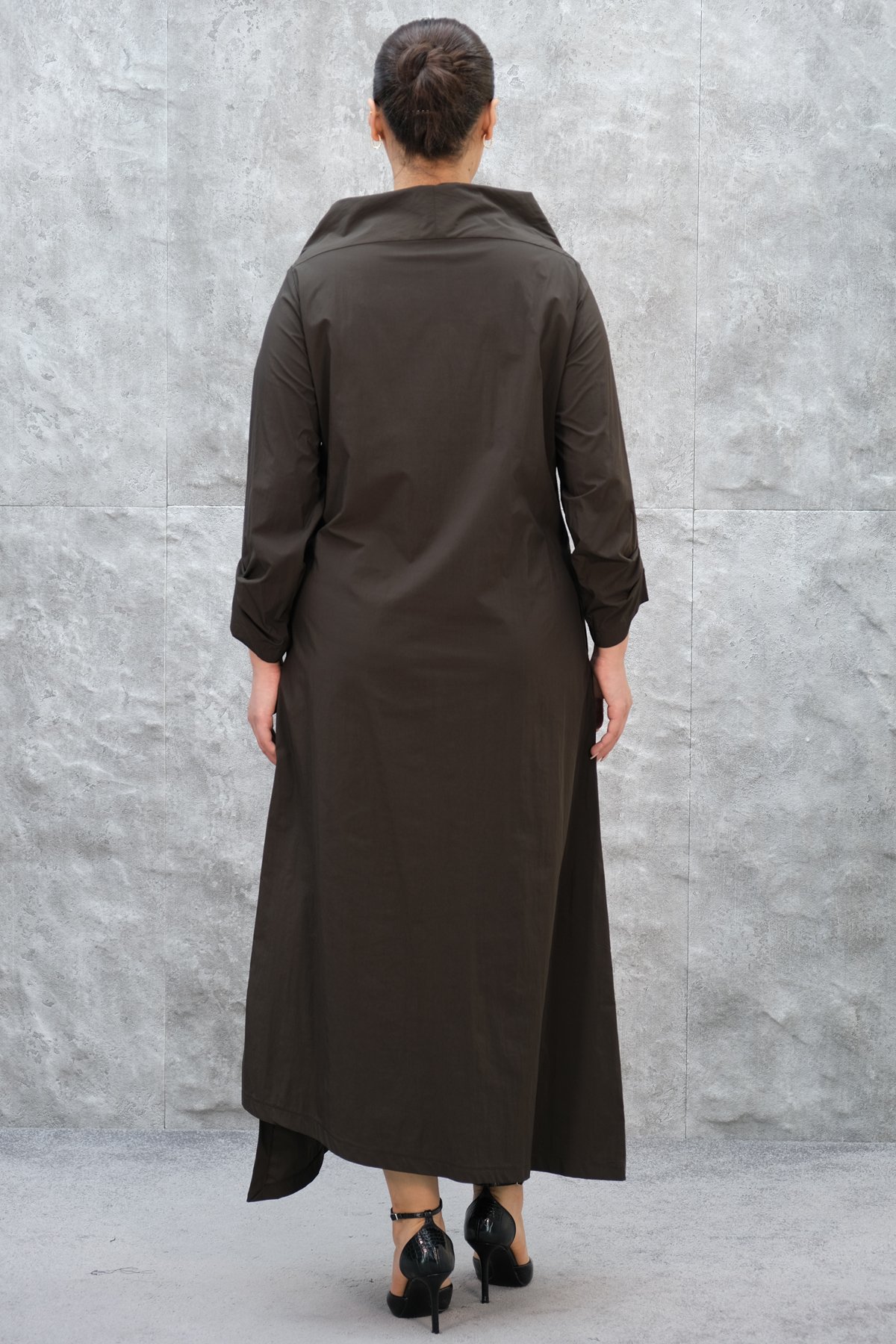 Plus Size Dress-Brown