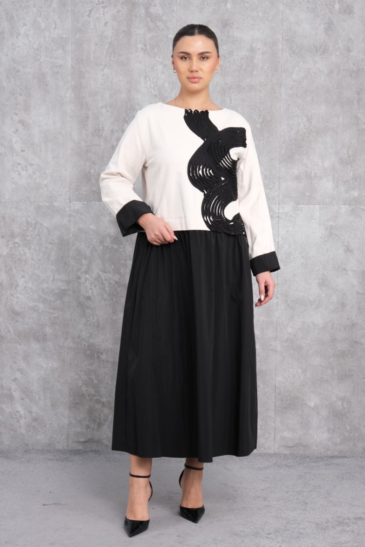 Plus Size Dress-Beige