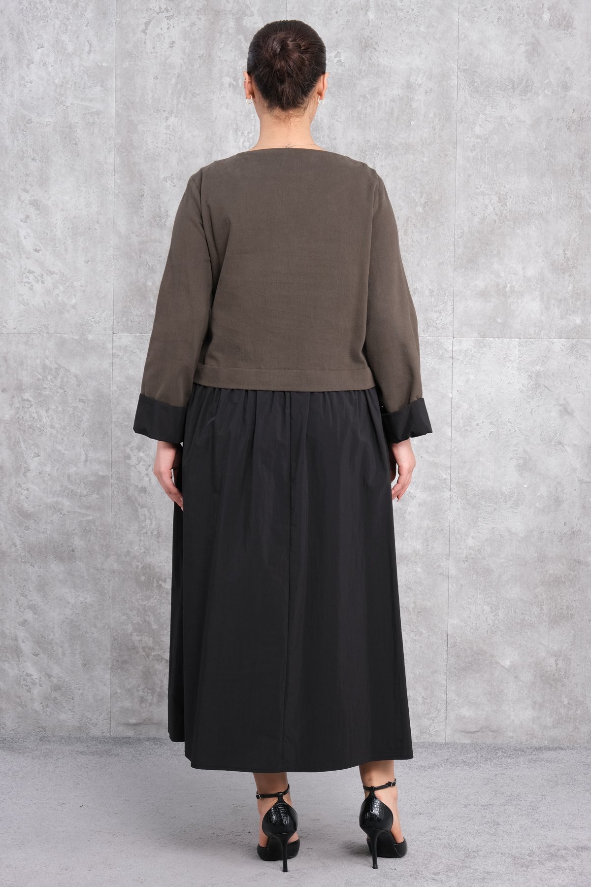 Plus Size Dress-Brown