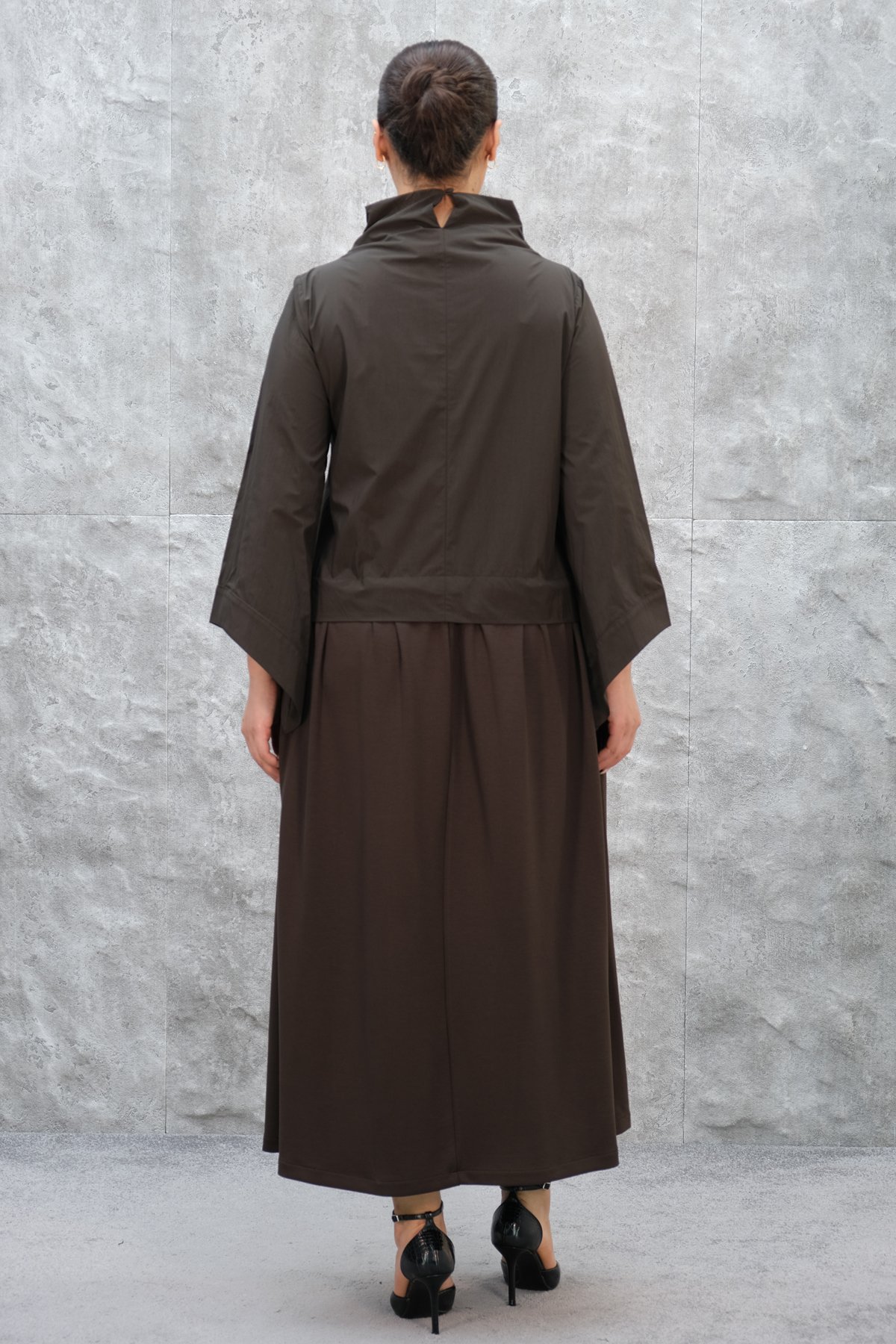 Plus Size Dress-Brown