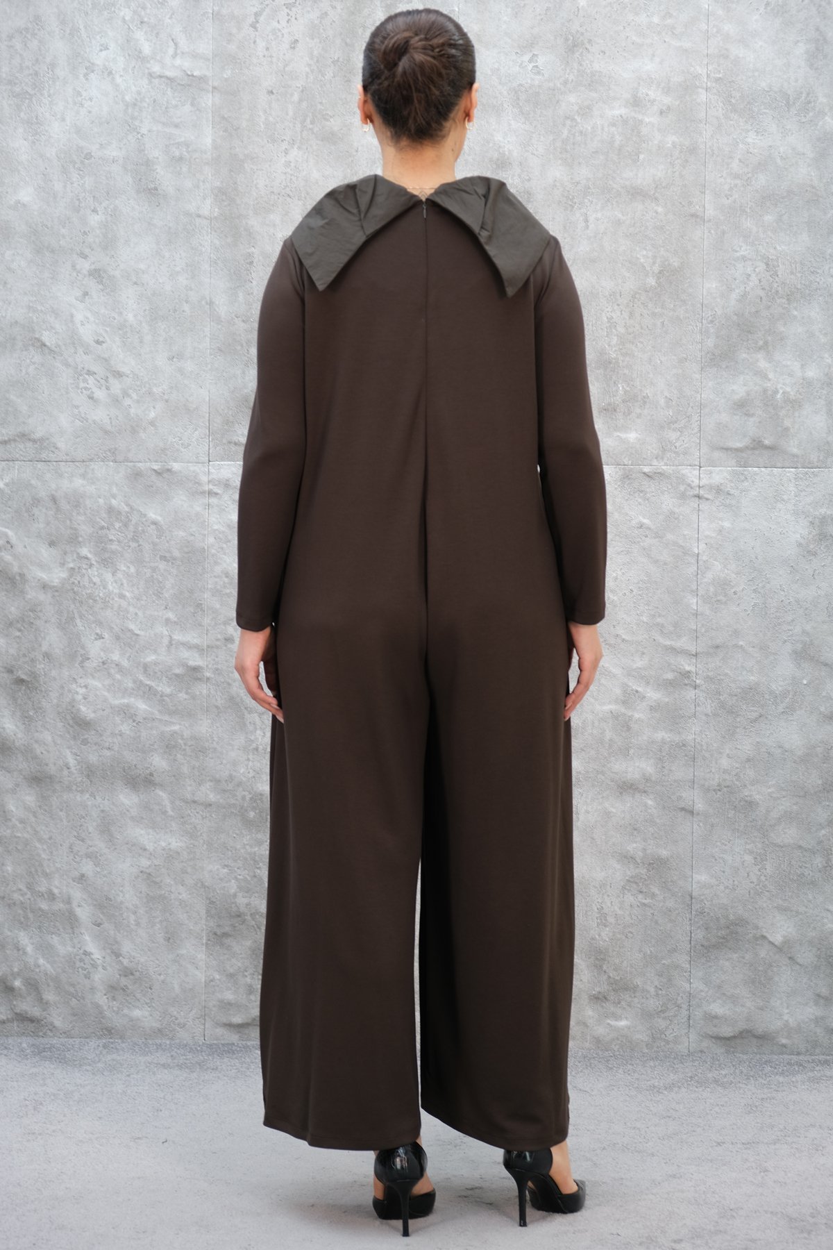 Plus Size Jumpsuit-Brown