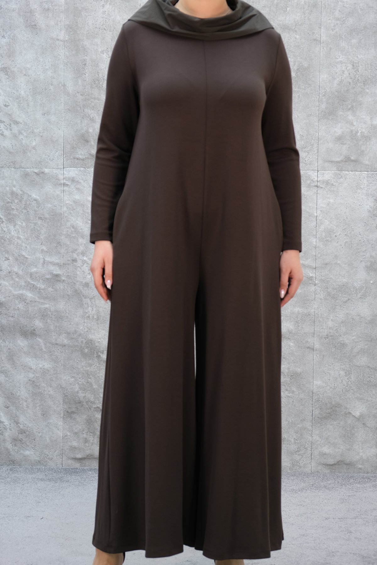 Plus Size Jumpsuit-Brown