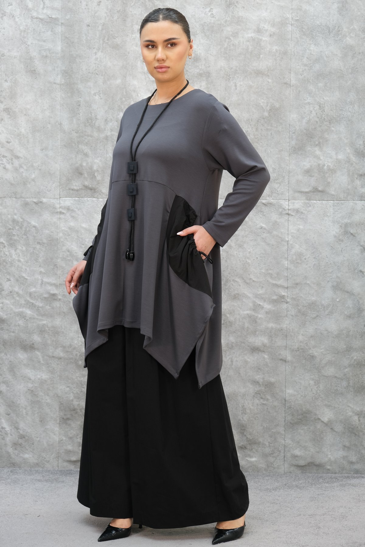 Plus Size Tunic-Grey
