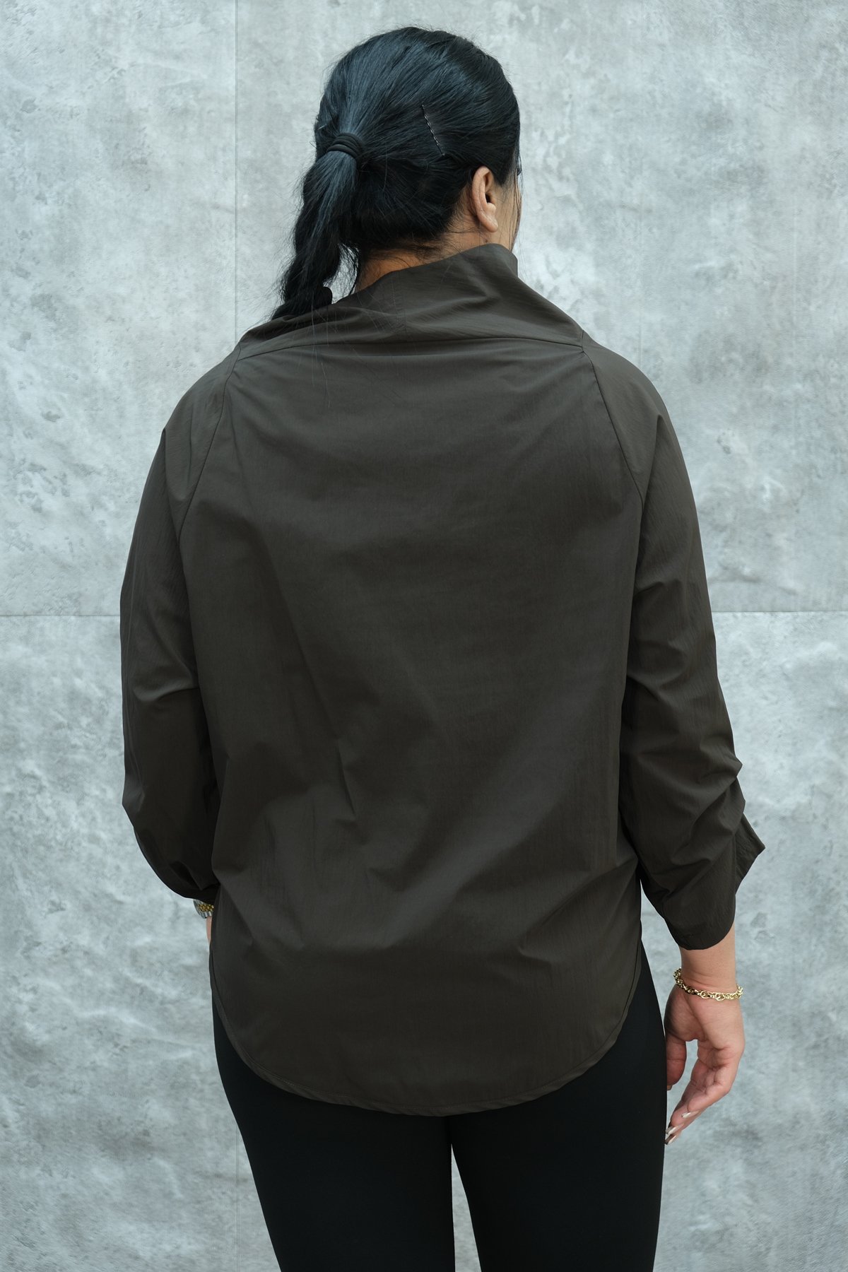 Plus Size Blouse-Brown