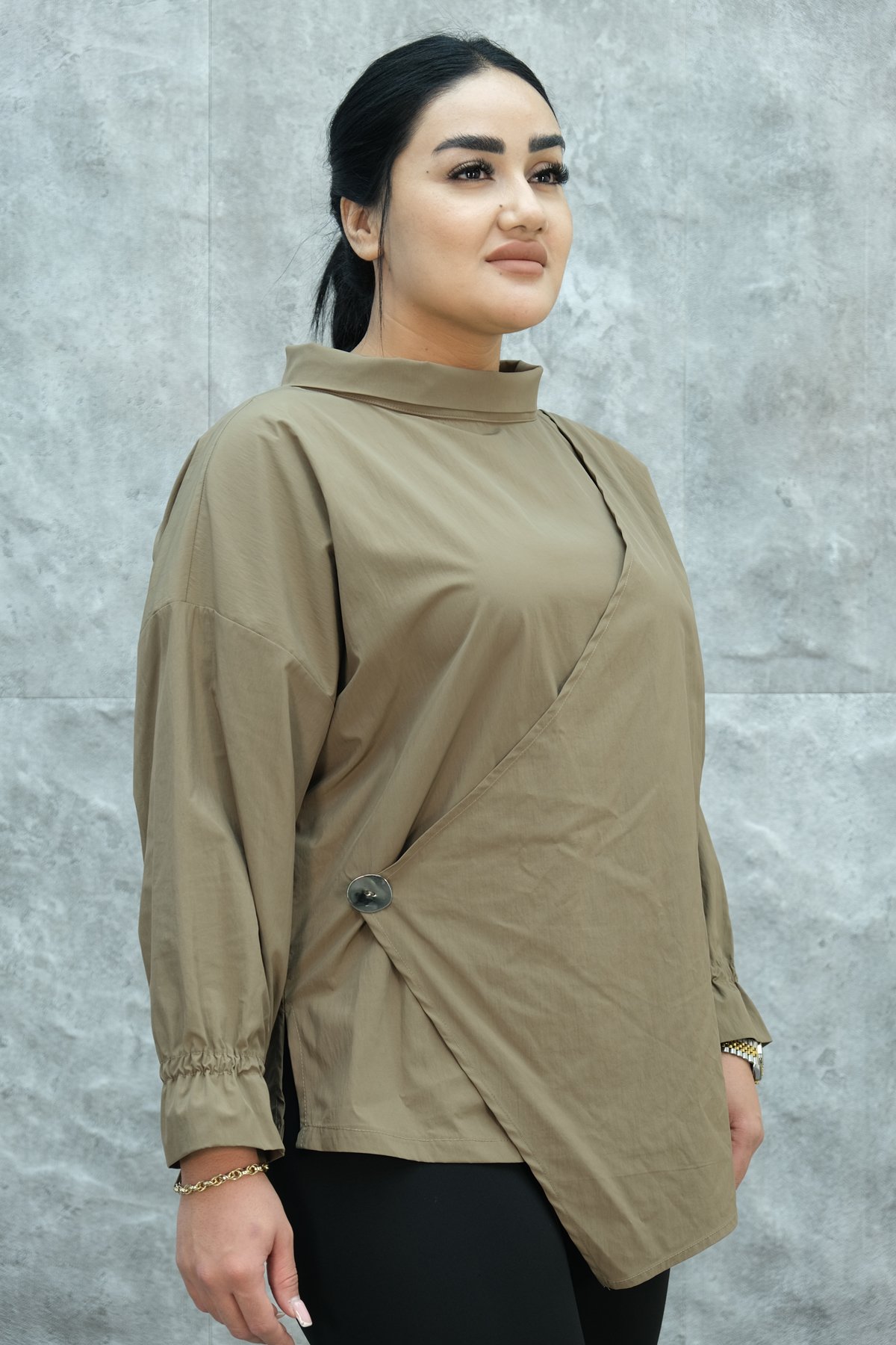 Plus Size Tunic-Mink