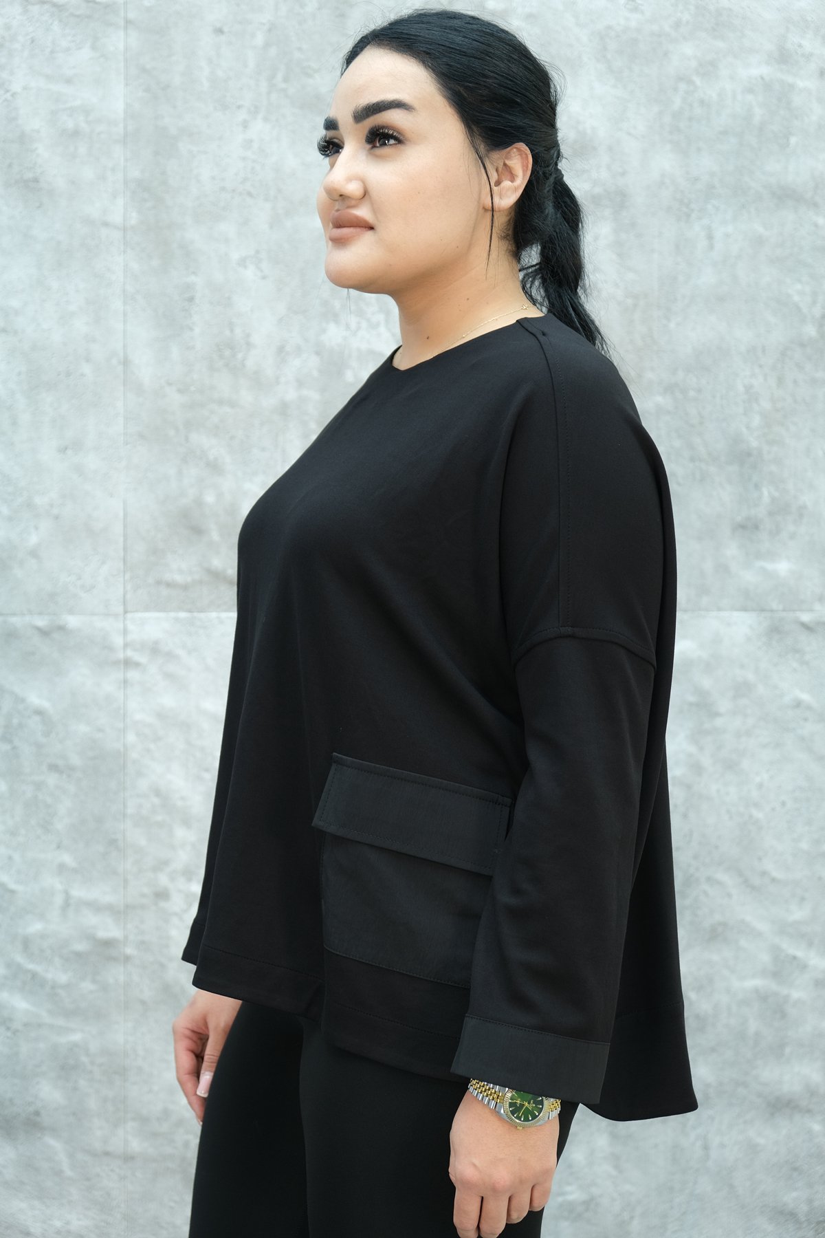 Plus Size Blouse-Black