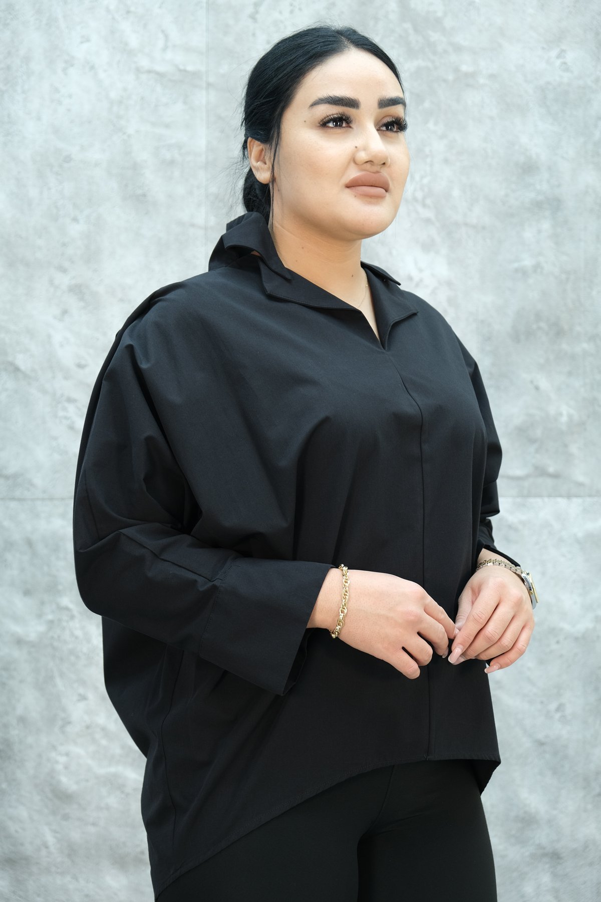Plus Size Blouse-Black