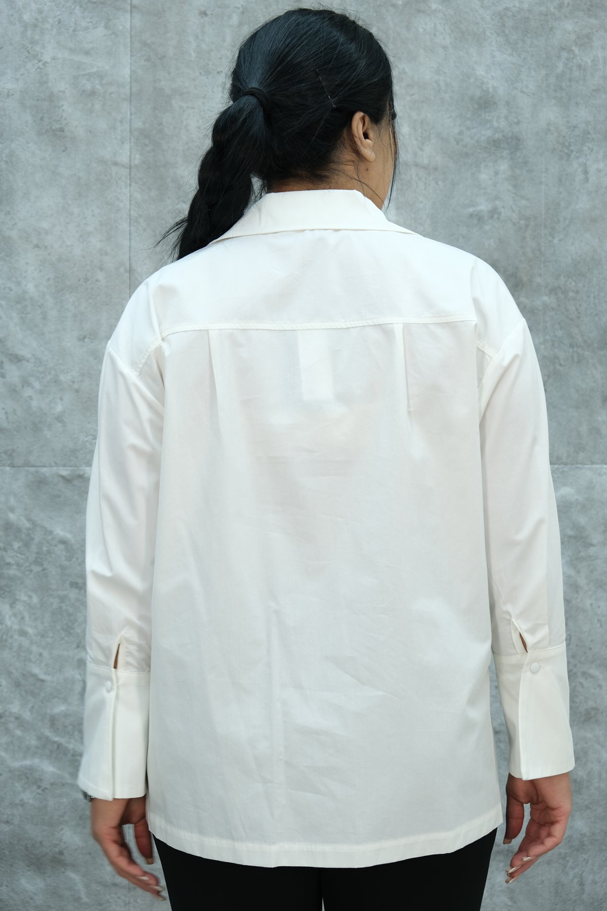 Büyük Beden Gömlek-Ekru