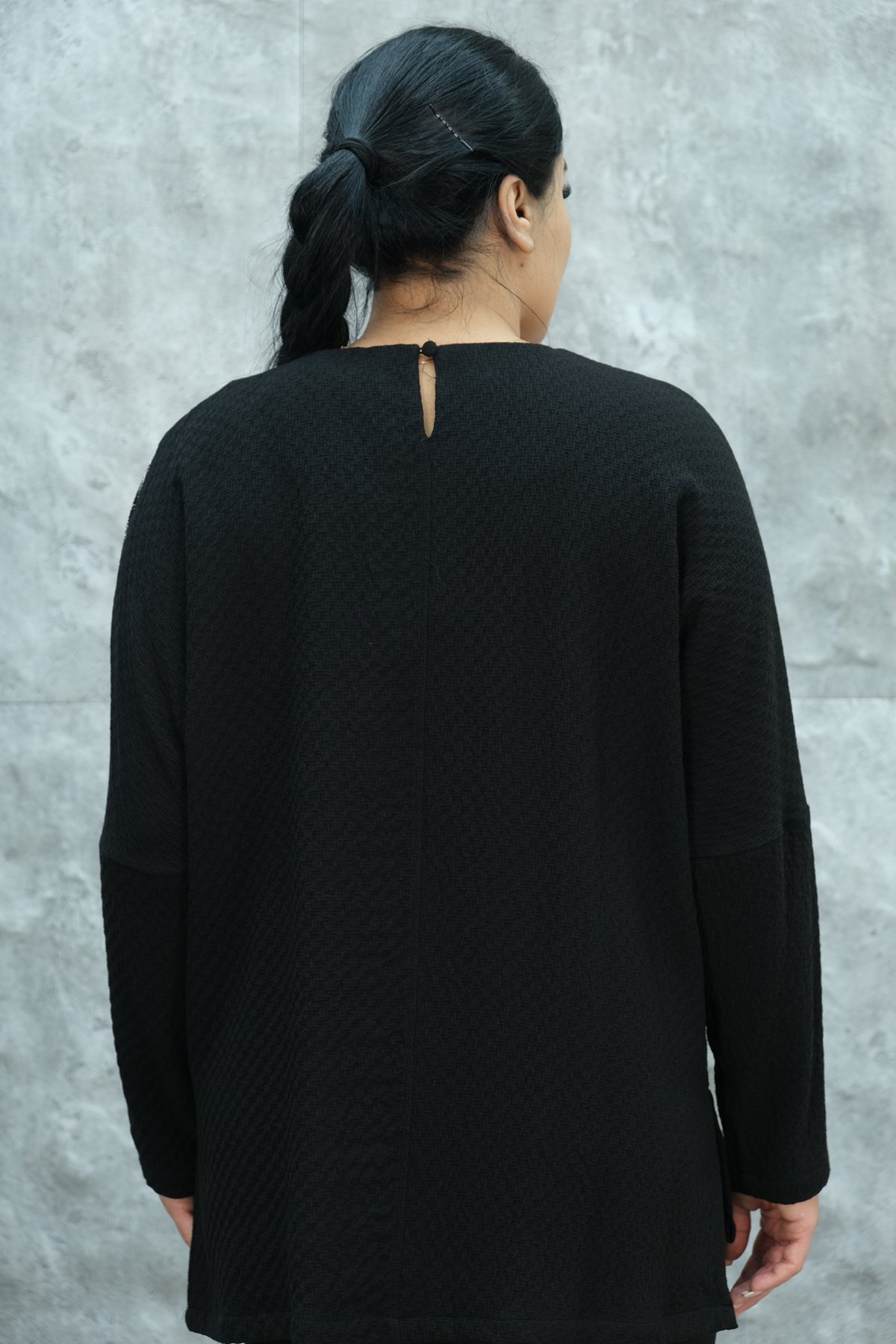 بلوزة مقاس كبير-الأسود