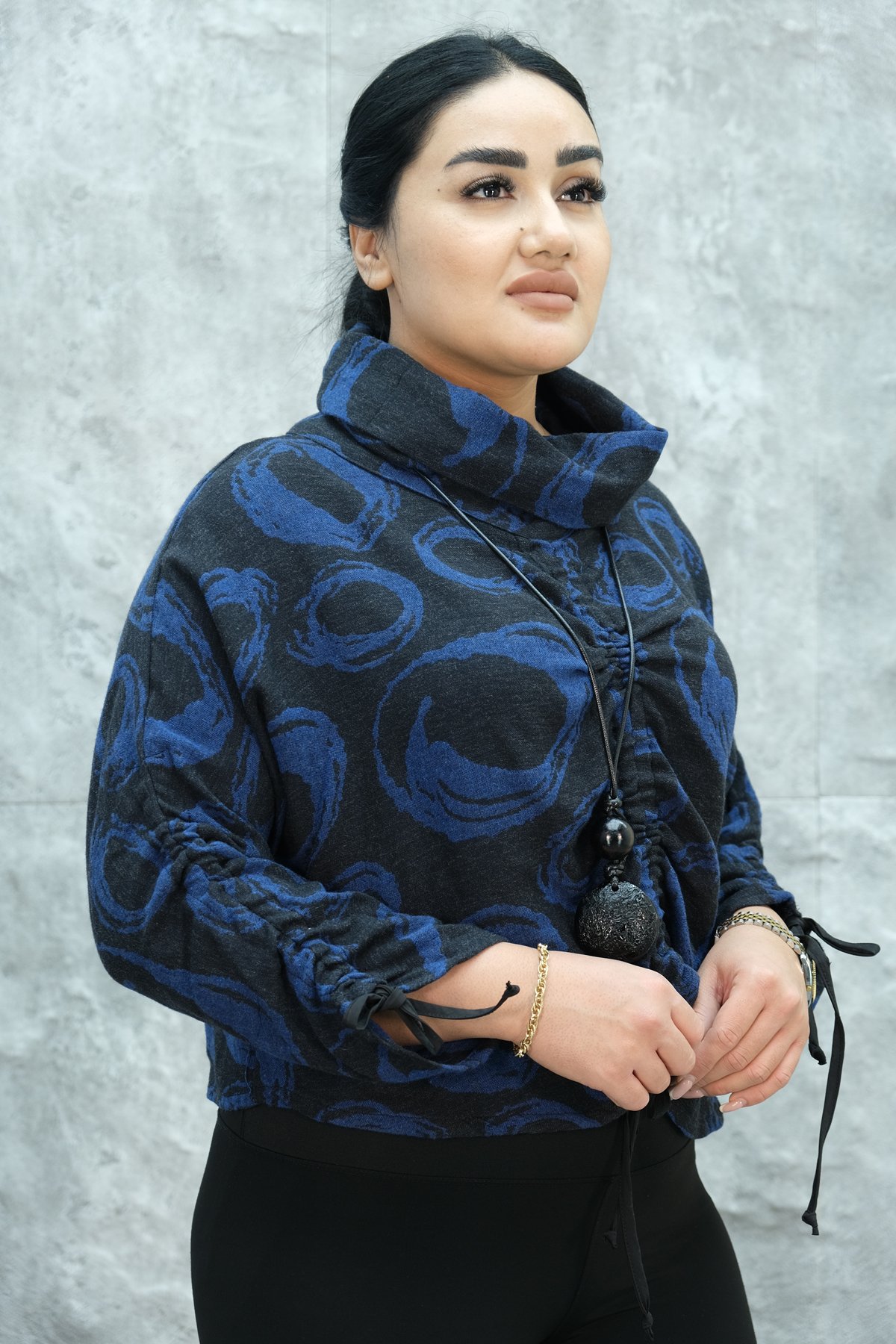 Plus Size Blouse-Bright Blue