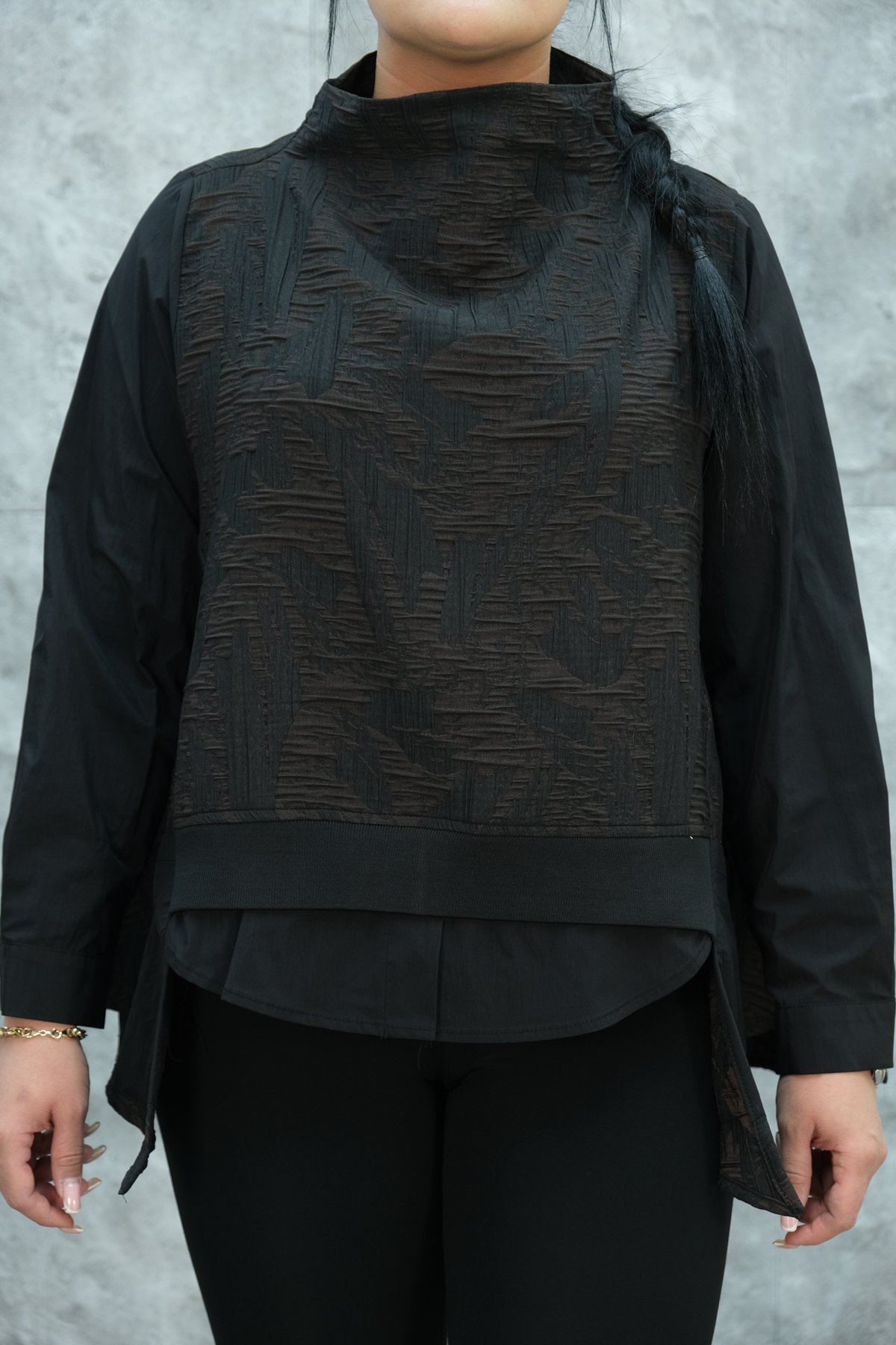 Plus Size Blouse-Brown