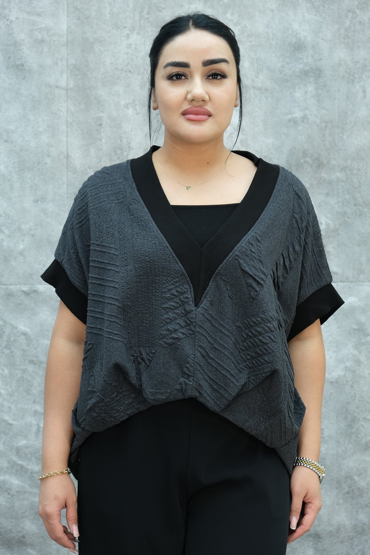 Plus Size Tunic-Grey