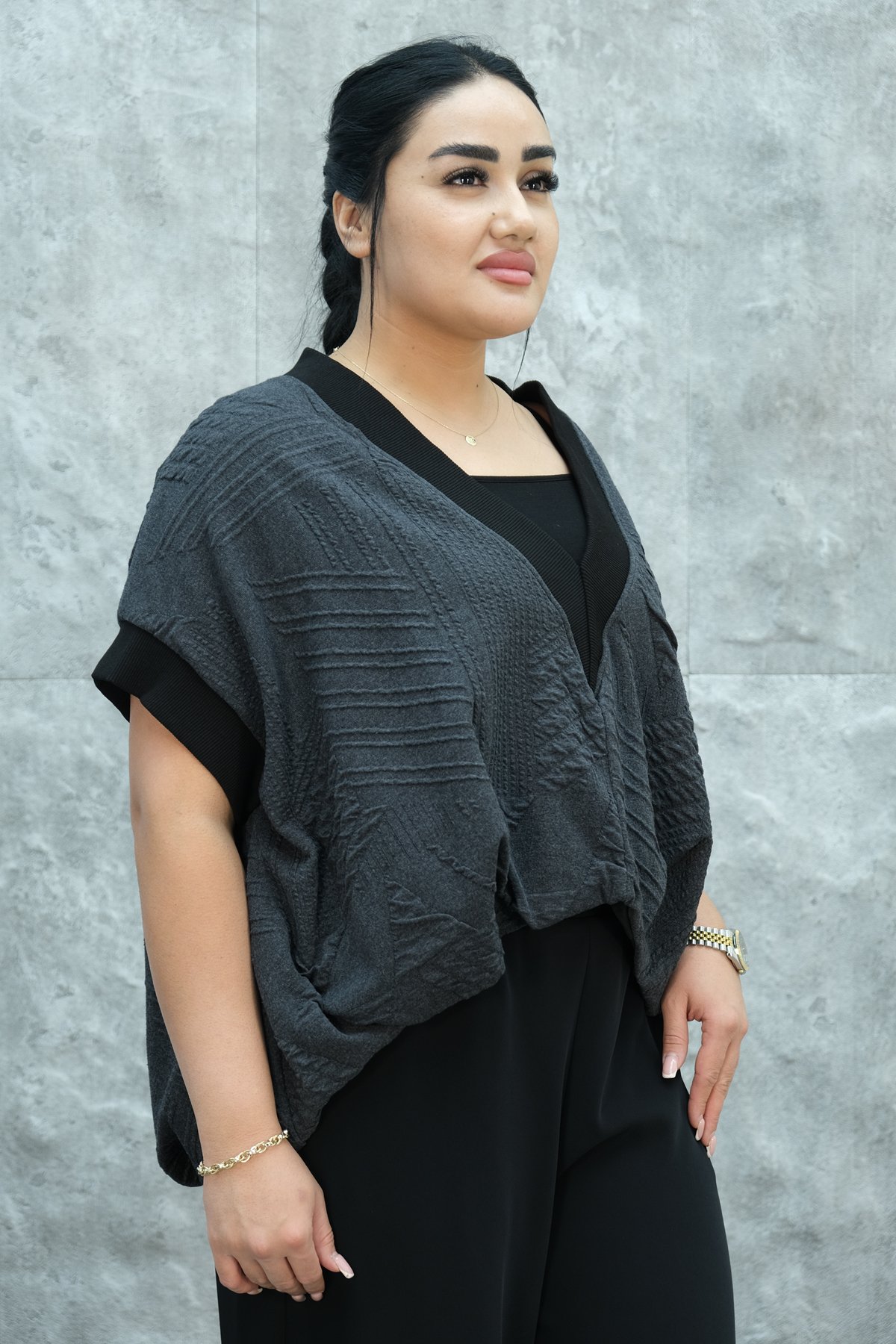 Plus Size Tunic-Grey