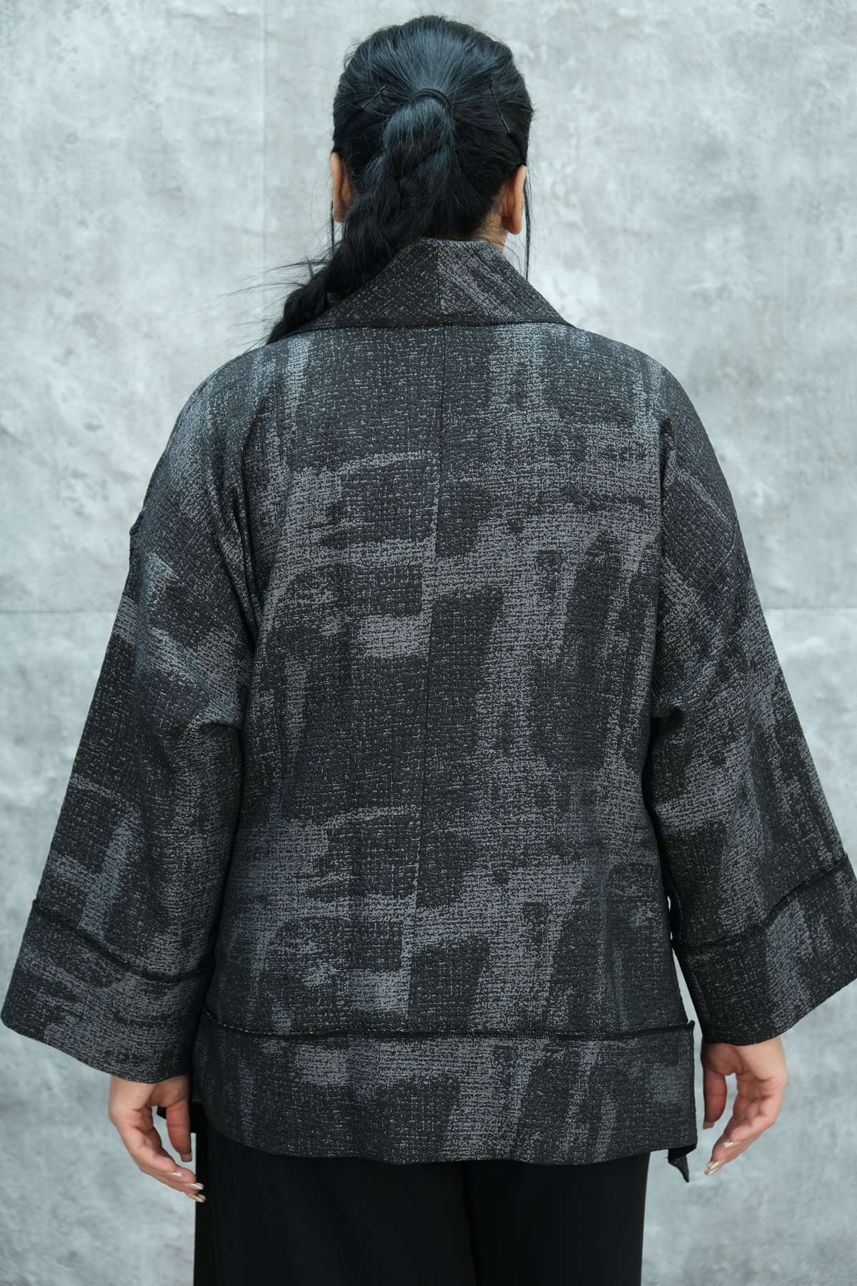 Пиджак больших размеров-Серый