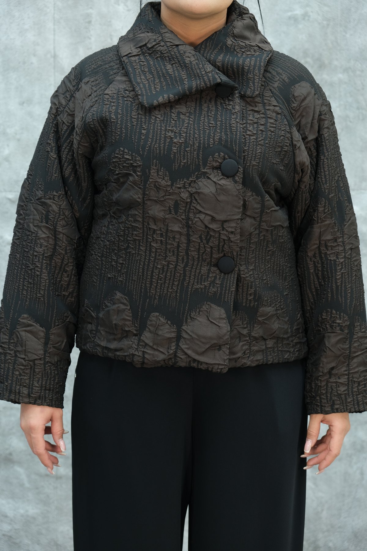 Plus Size Jacket-Brown