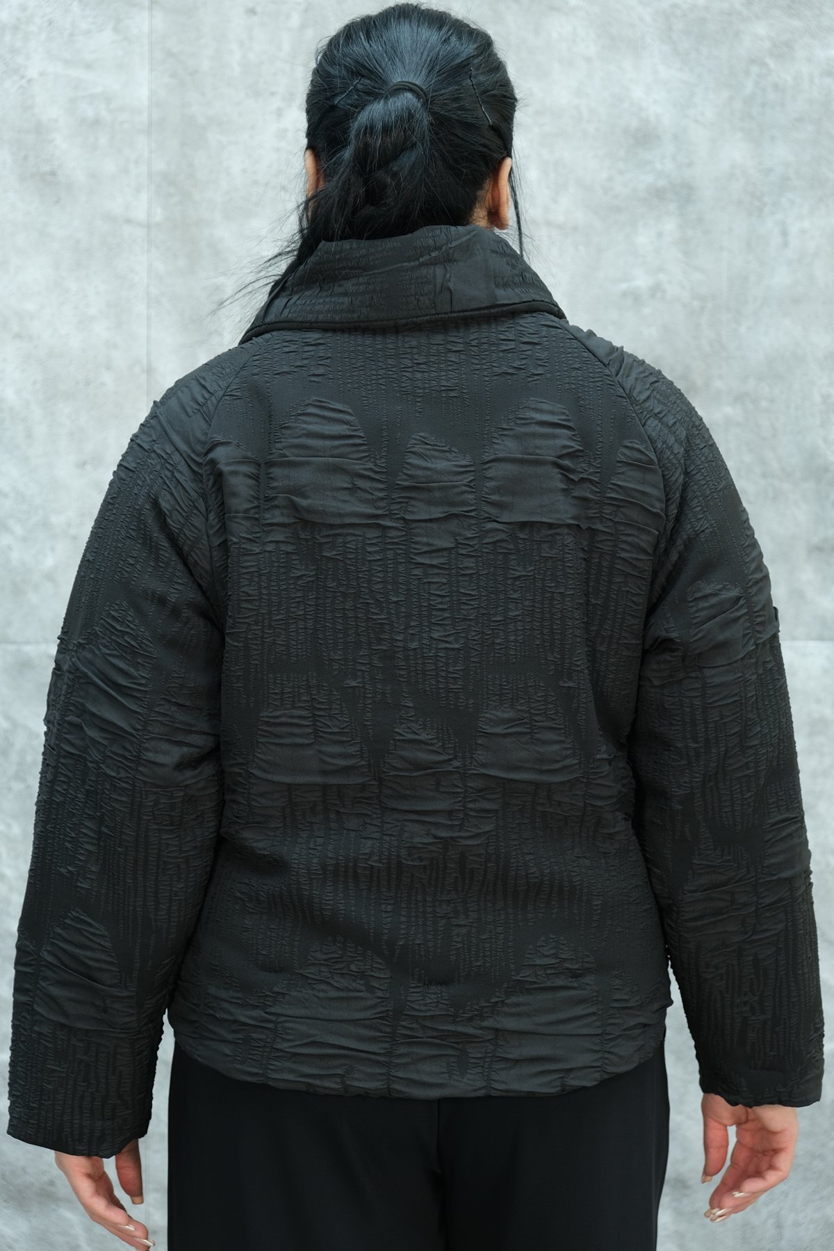 Пиджак больших размеров-Черный