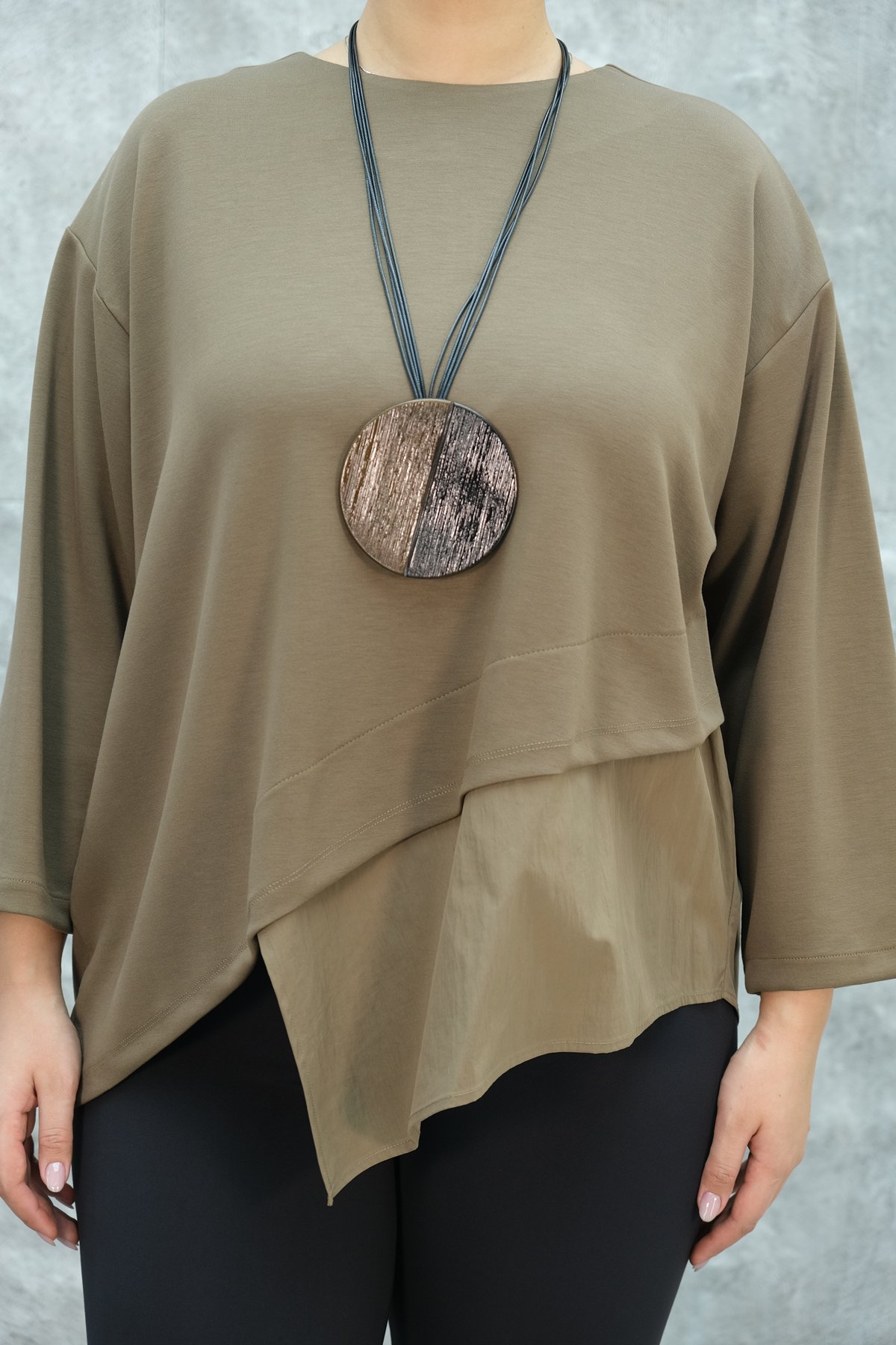 Plus Size Blouse-Mink