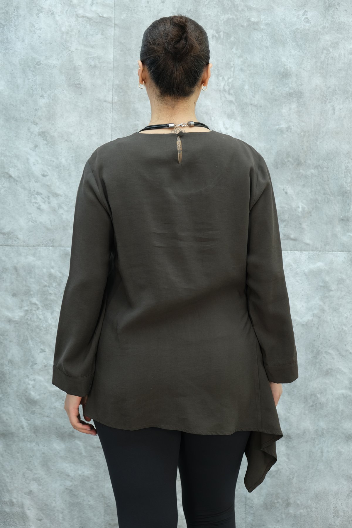 Plus Size Tunic-Brown