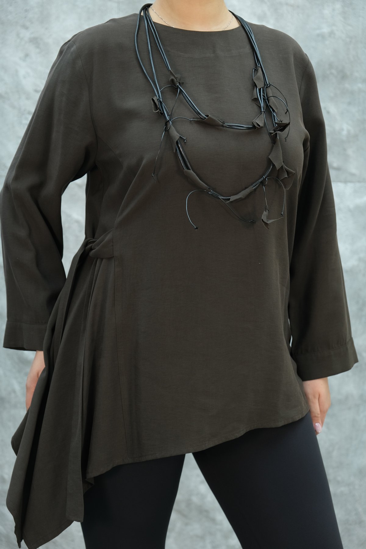 Plus Size Tunic-Brown