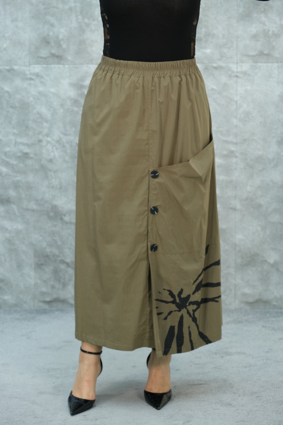 Plus Size Skirt-Mink