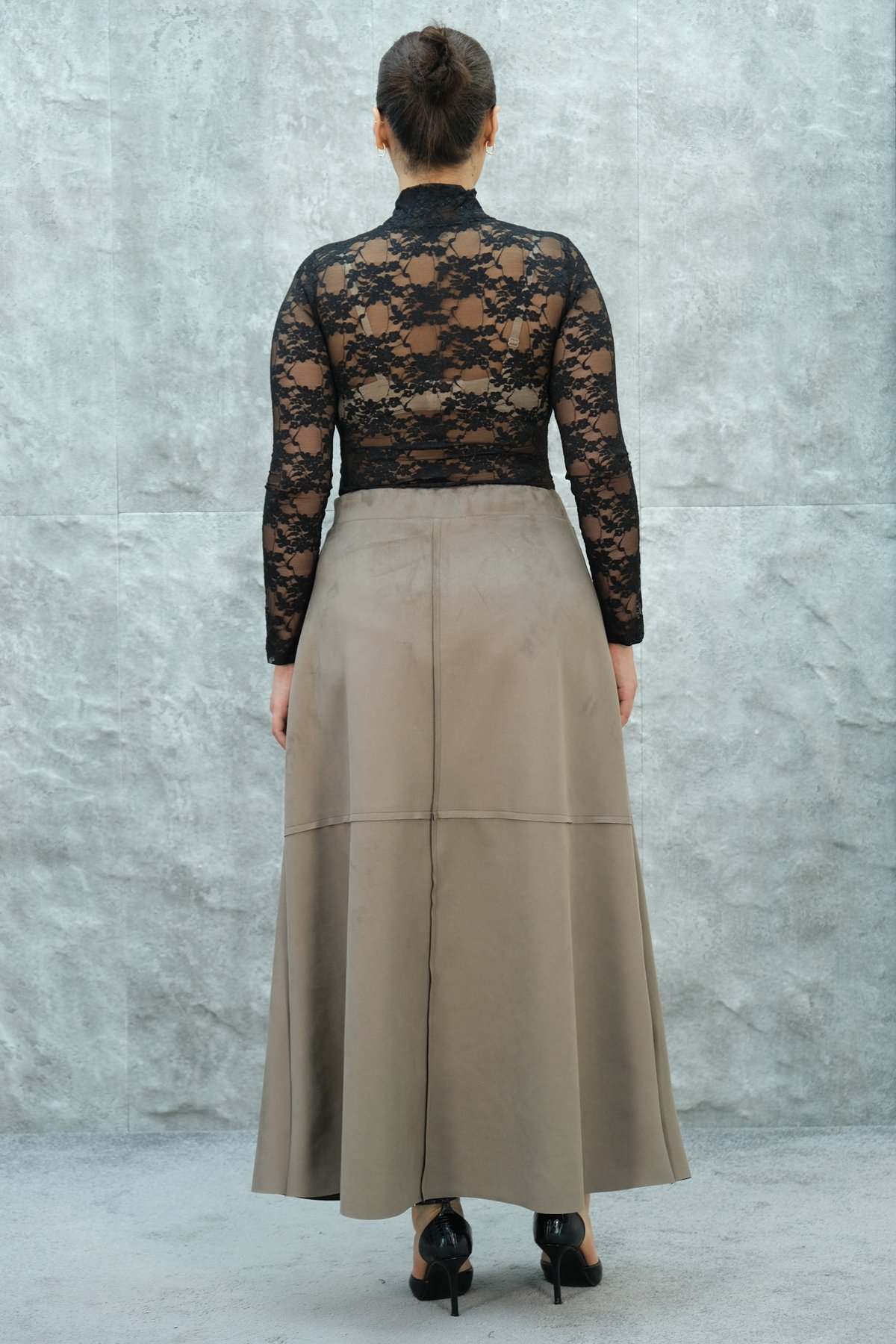 Plus Size Skirt-Mink