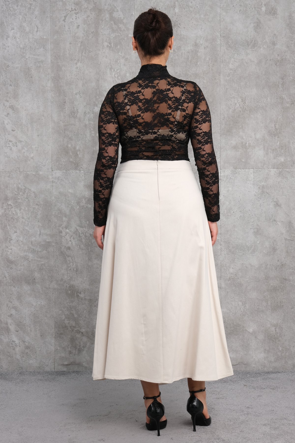 Plus Size Skirt-Beige