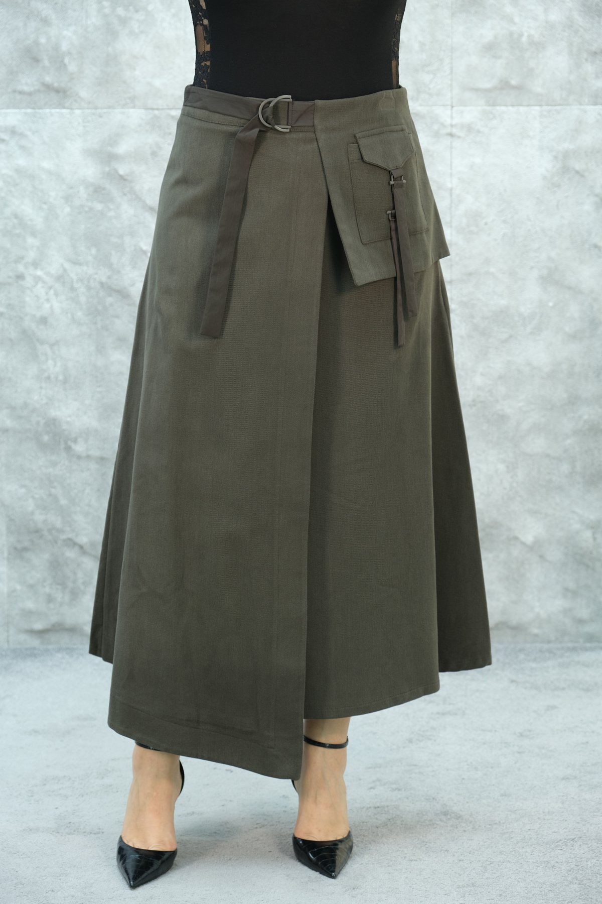 Plus Size Skirt-Brown