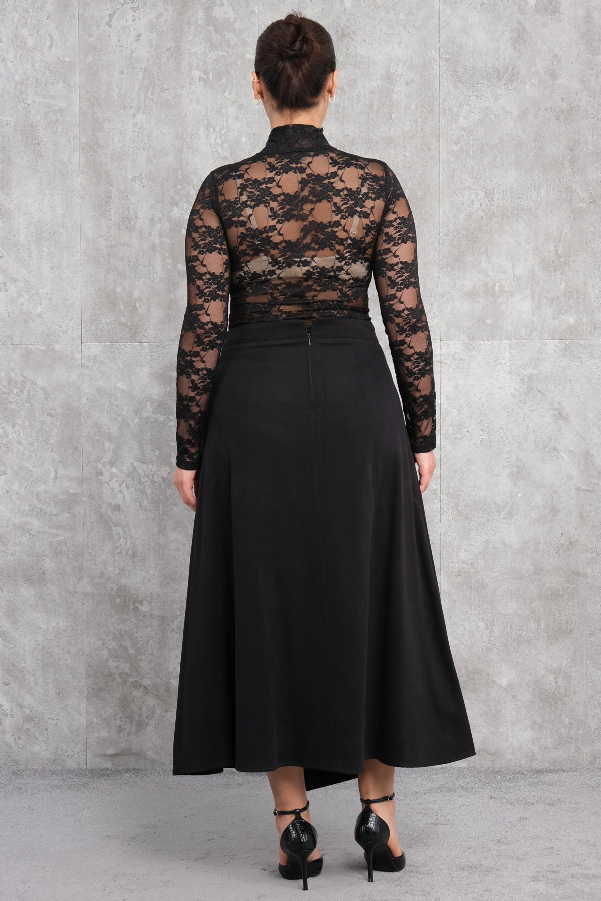 Plus Size Skirt-Black