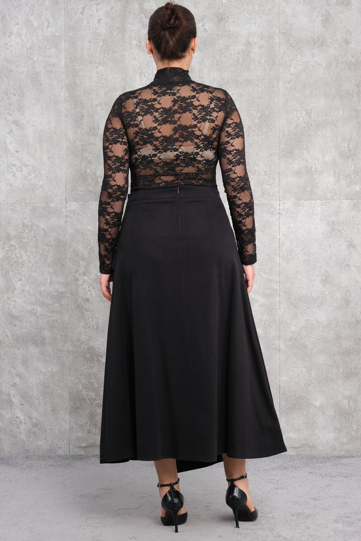 Plus Size Skirt-Black