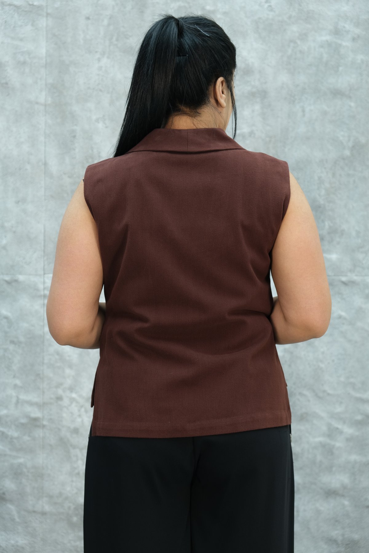 Жилет больших размеров-Бордовый красный