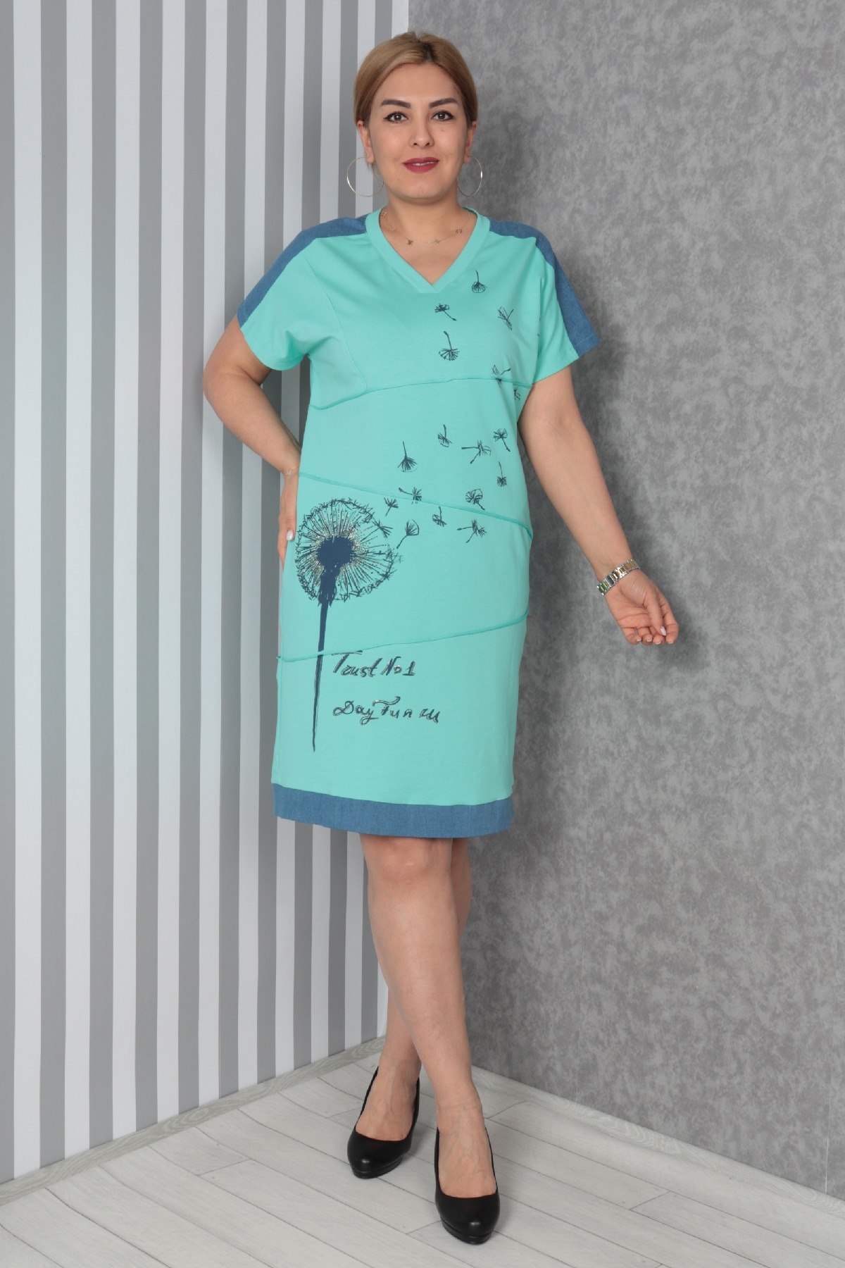 Casual Dresses-Turquoise