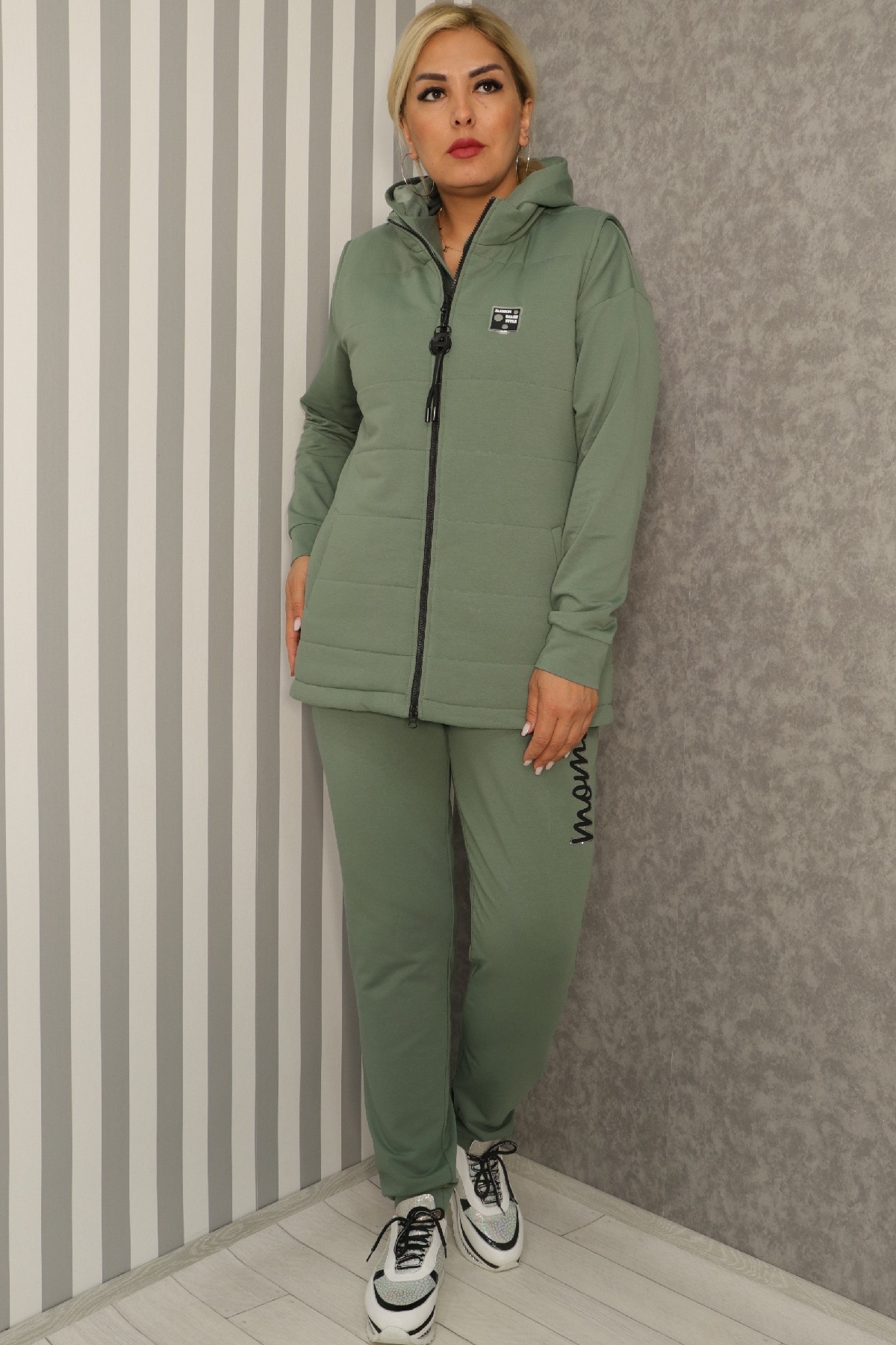 Women's 3 Piece Suits-Petrol Green