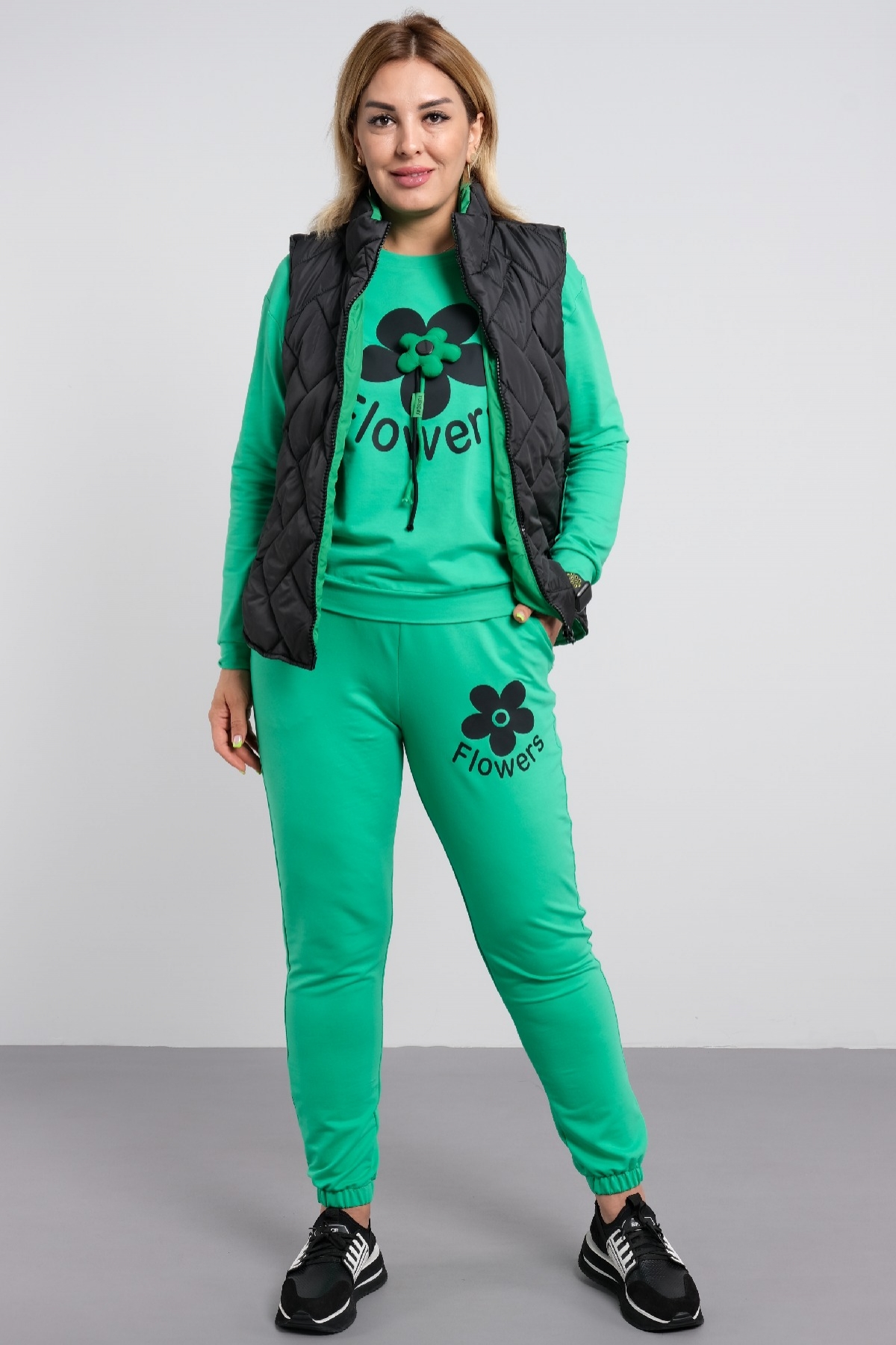 Women's 3 Piece Suits-Green
