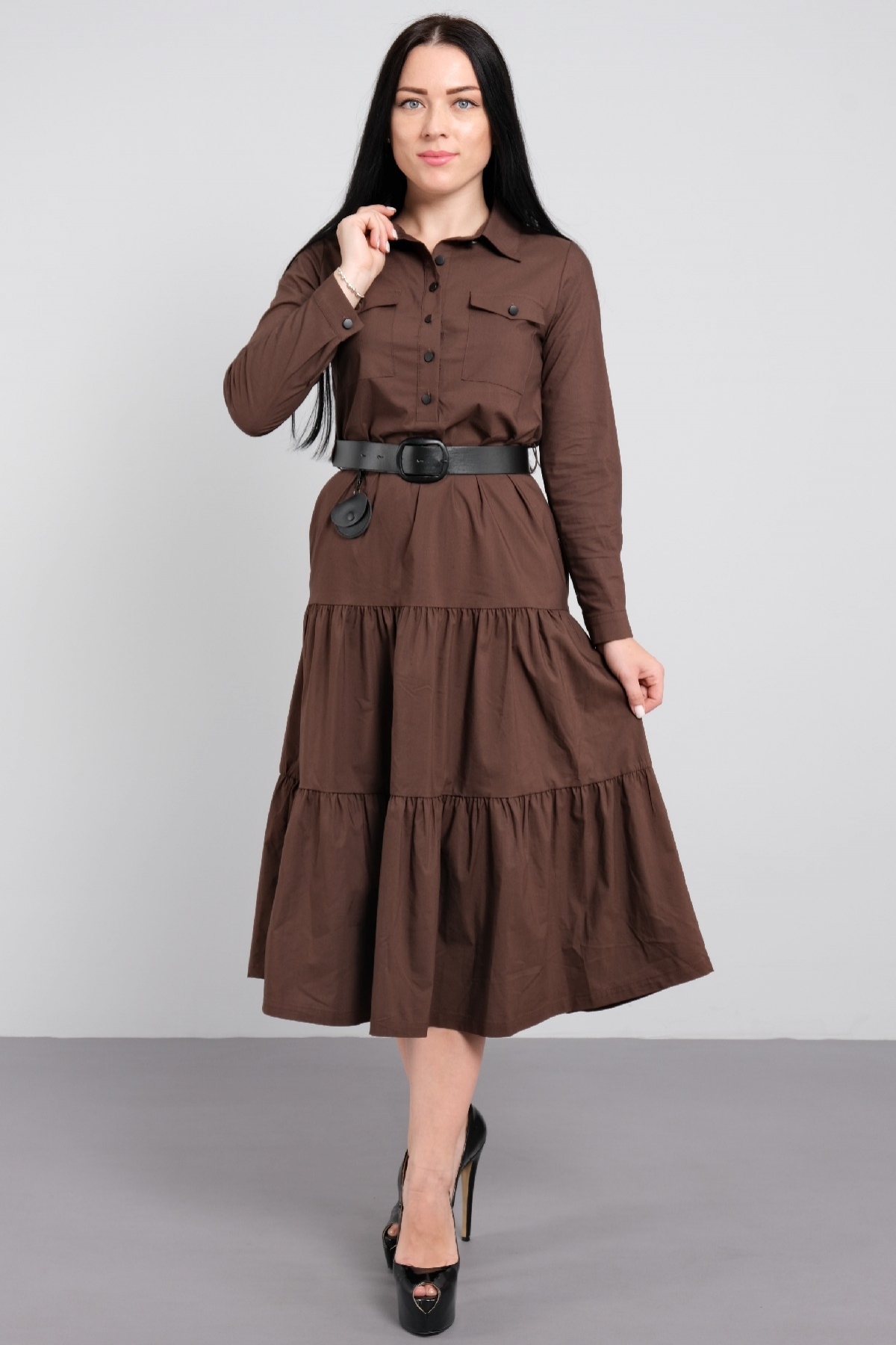 Casual Dresses-Brown