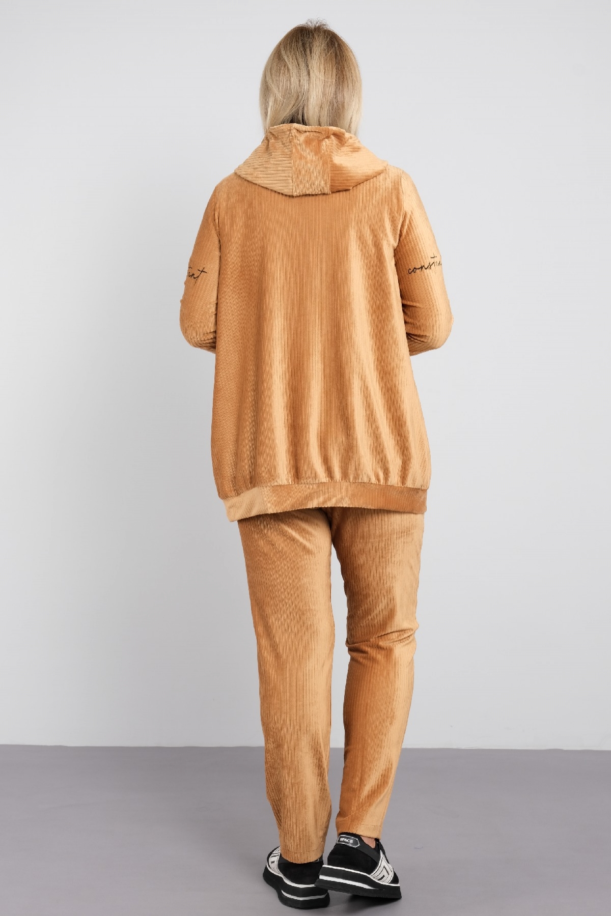 Women's 3 Piece Suits-Camel
