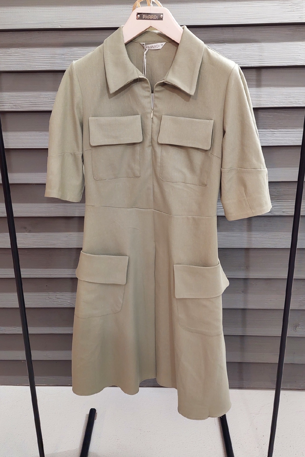 Casual Dresses-Khaki