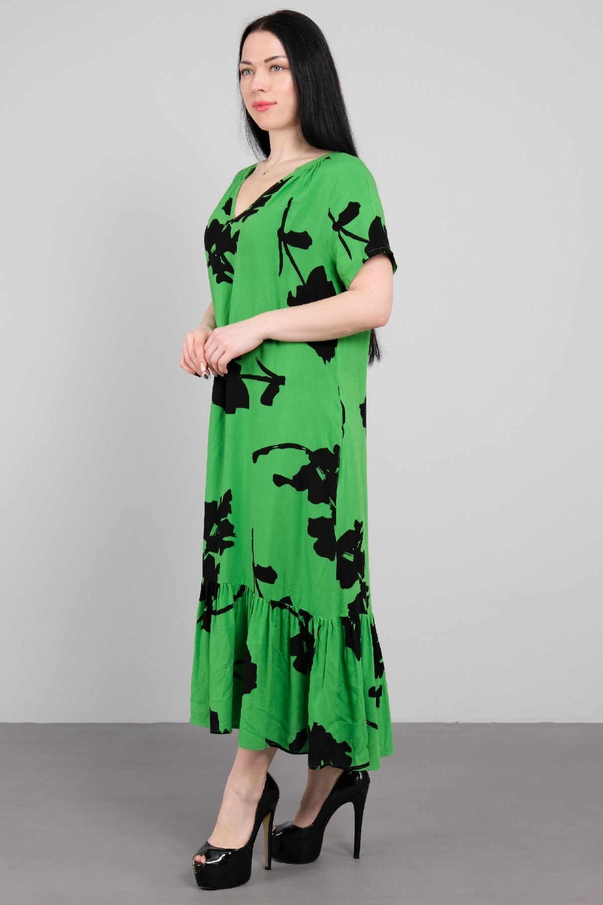 Casual Dresses-GREEN - BLACK