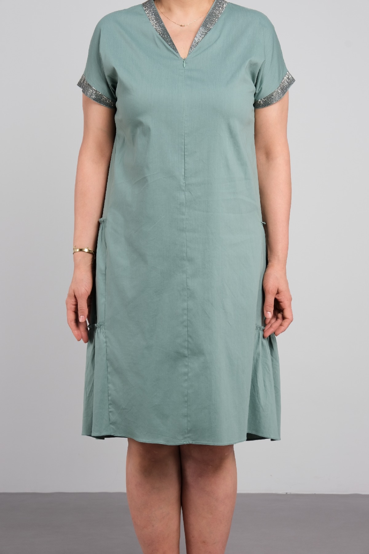 Casual Dresses-Petrol Green