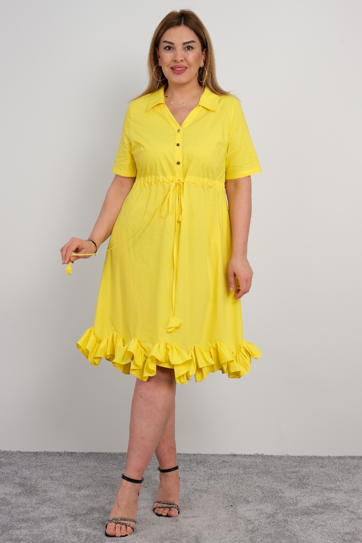 Günlük Elbiseler-Sarı