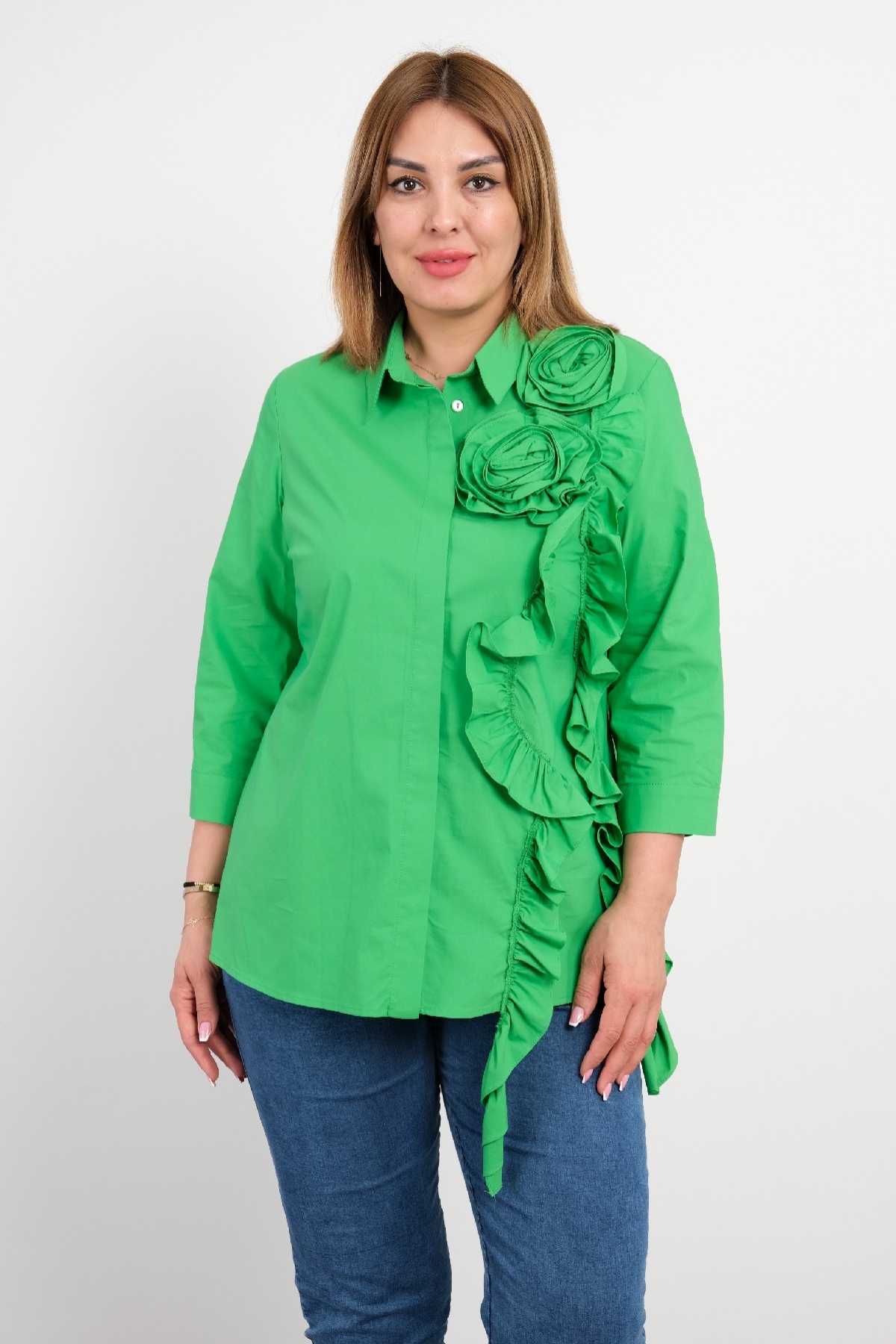 Блузы-Зеленый
