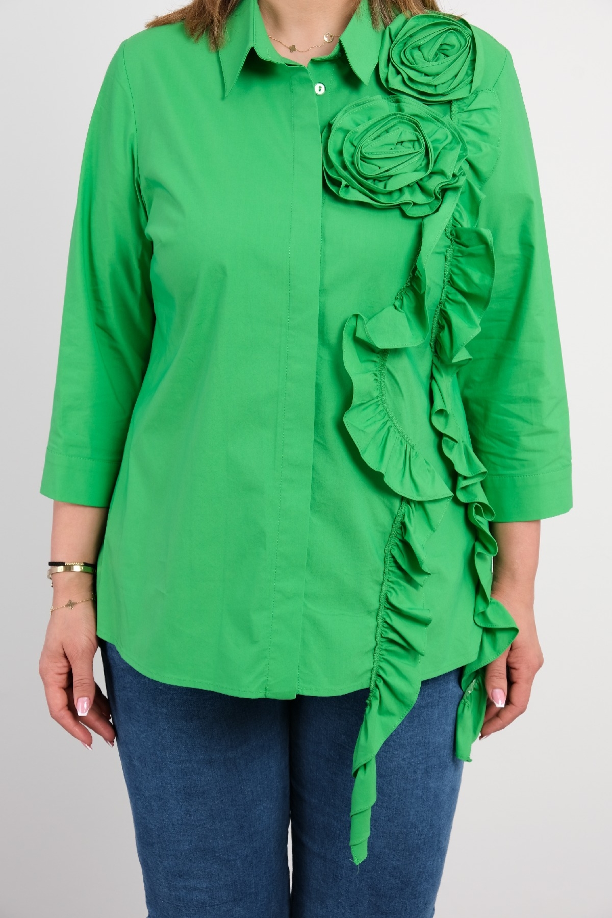 Блузы-Зеленый