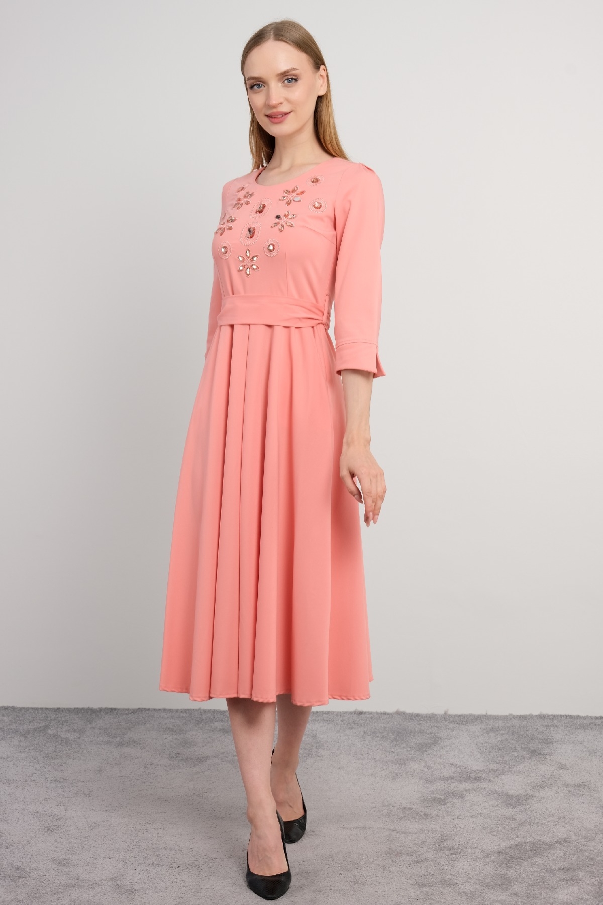 Casual Long Dresses-Coral